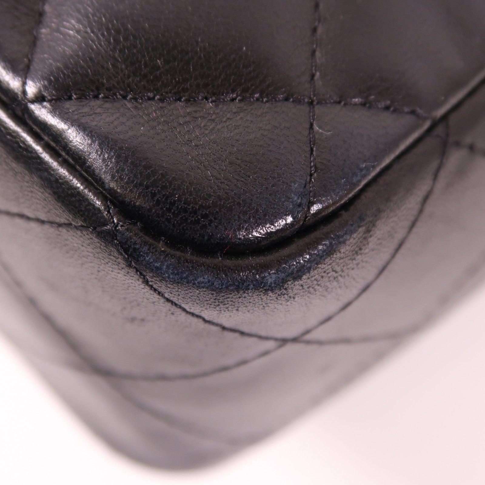 CHANEL 牛皮皮革Large Classic銀扣鏈帶肩背袋