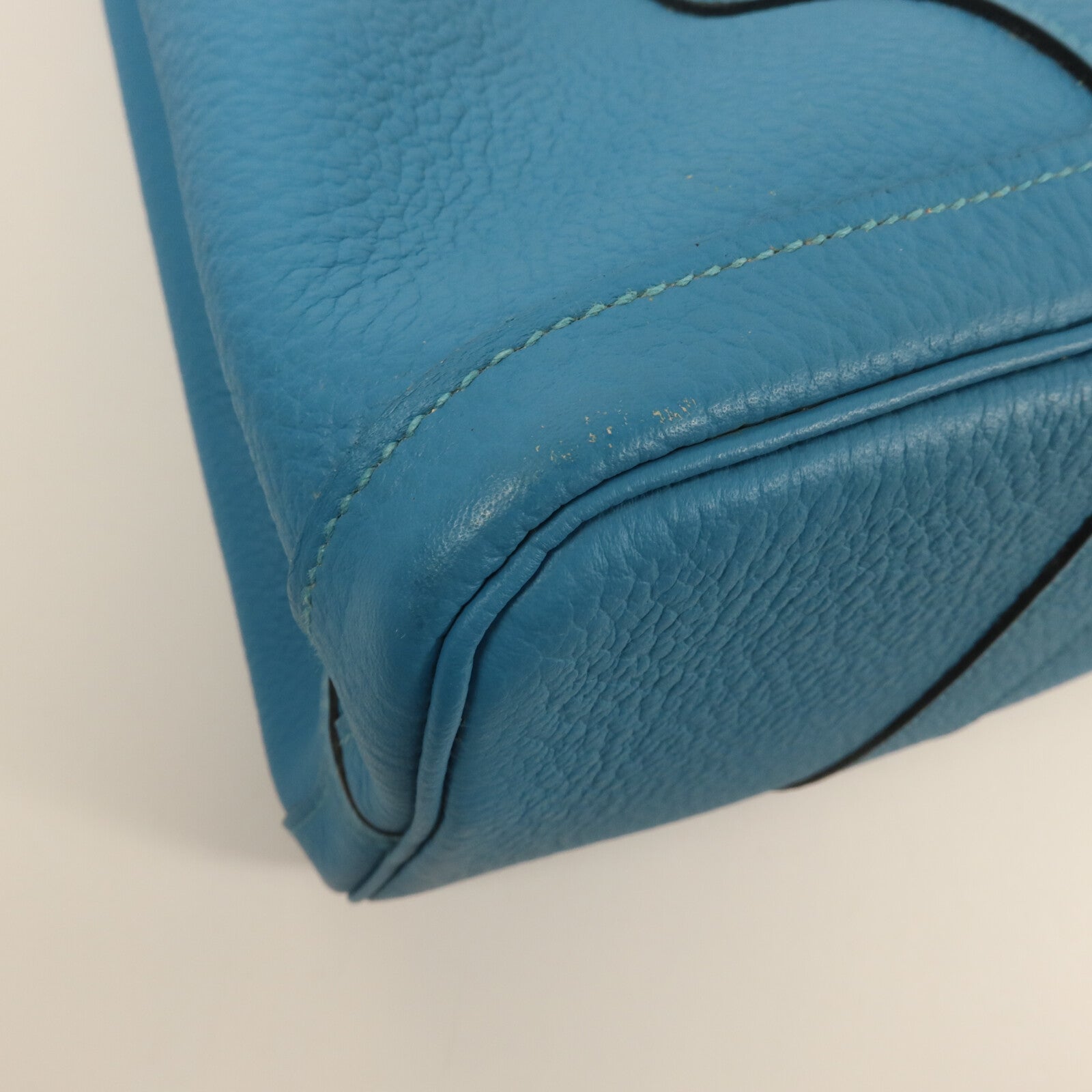 HERMES Negonda皮革Garden Party TPM手挽袋Turquoise