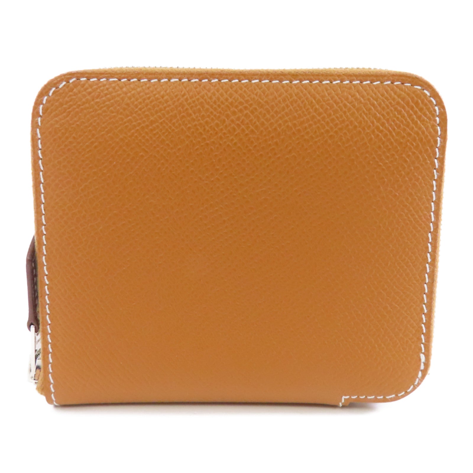 HERMES Epsom皮革Silk In Compact Wallet銀扣錢包啡色