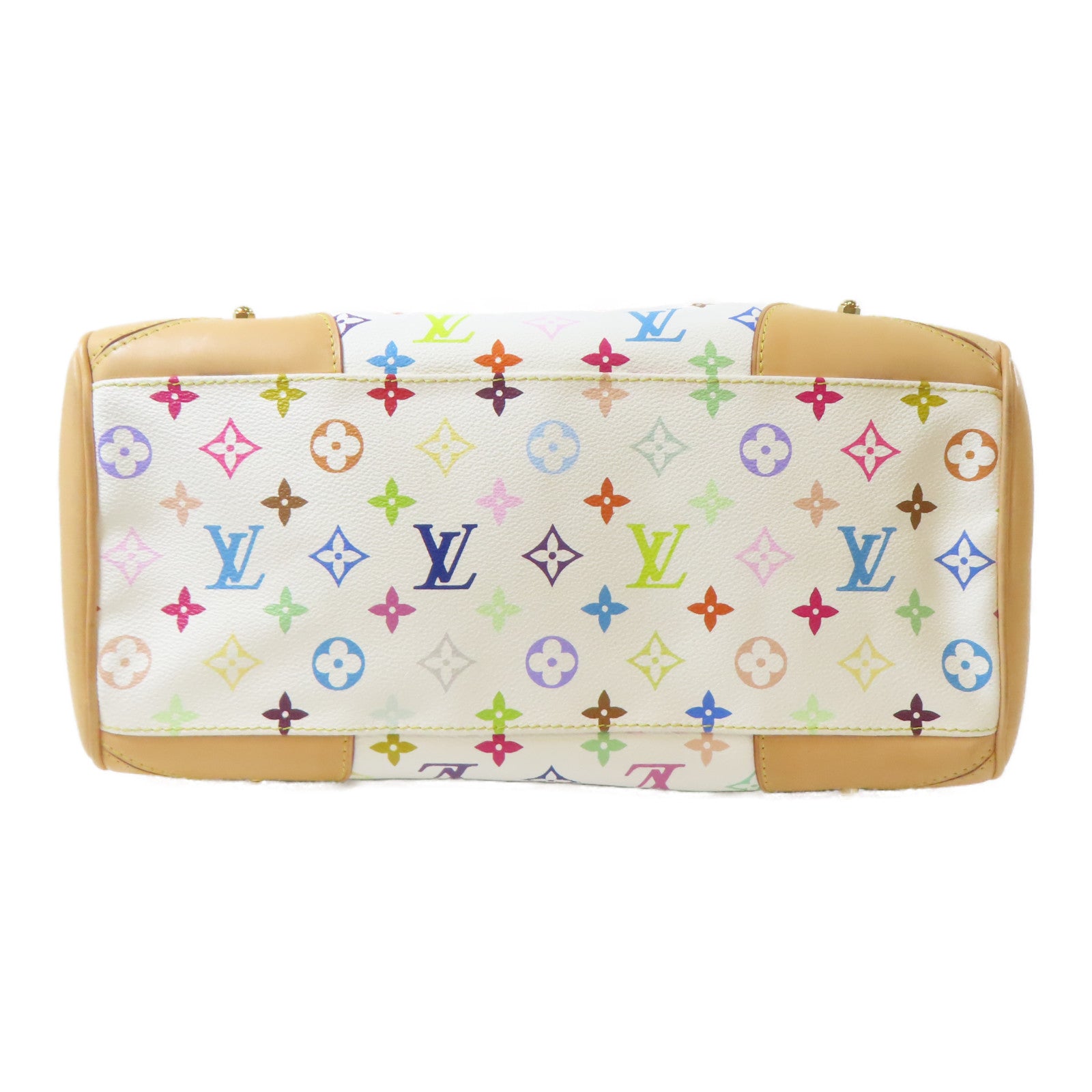 LOUIS VUITTON Monogram Multicolore Claudia金扣肩背袋白色/彩色