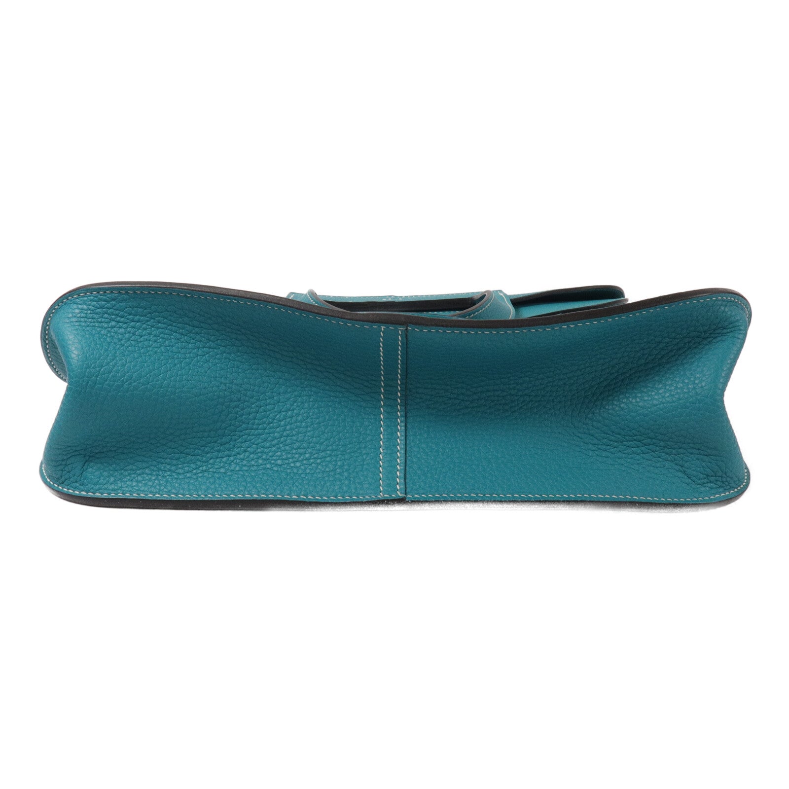 HERMES Clemence皮革Halzan 31手挽肩背兩用袋Vert Verone