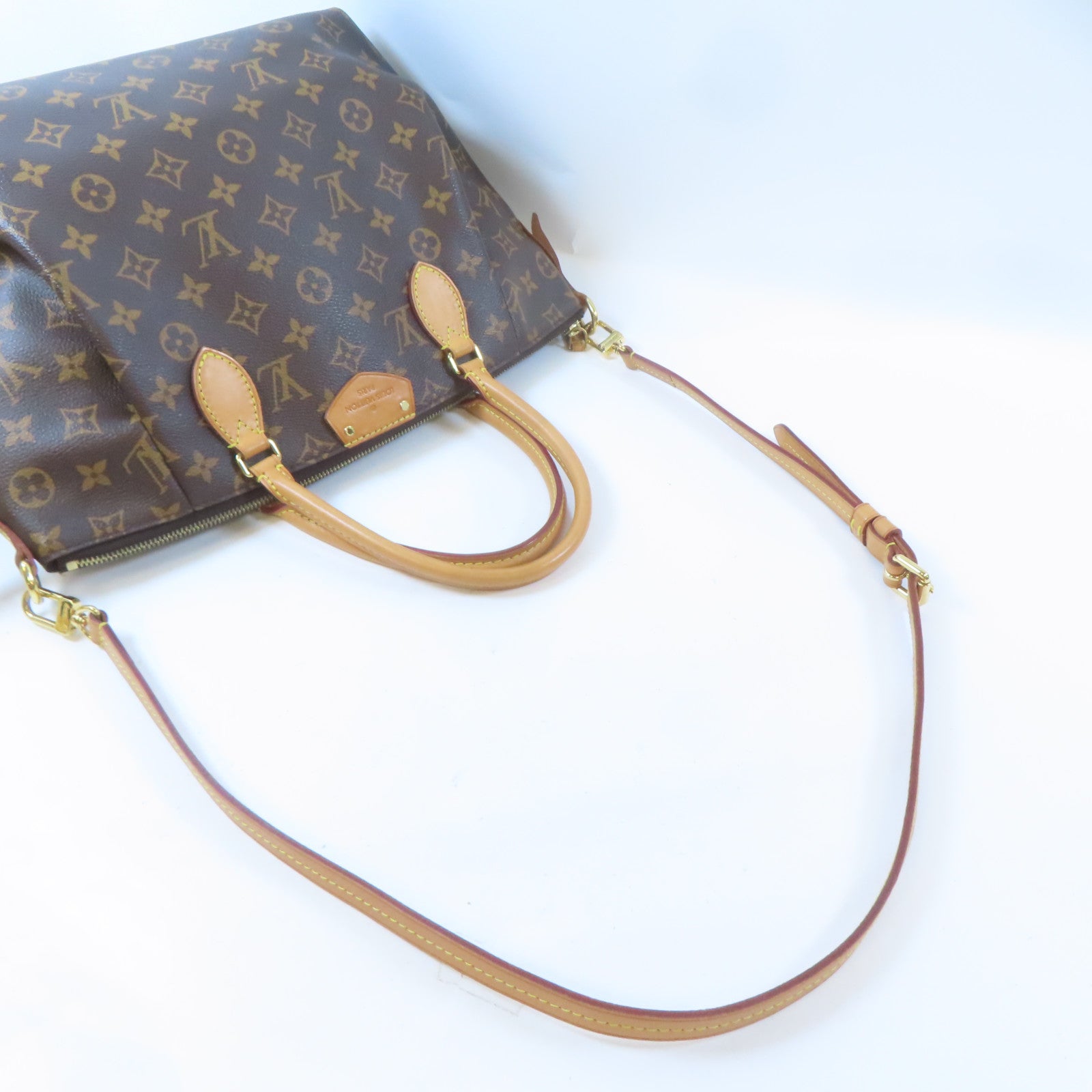 LOUIS VUITTON Monogram Turenne MM金扣手挽肩背兩用袋棕色