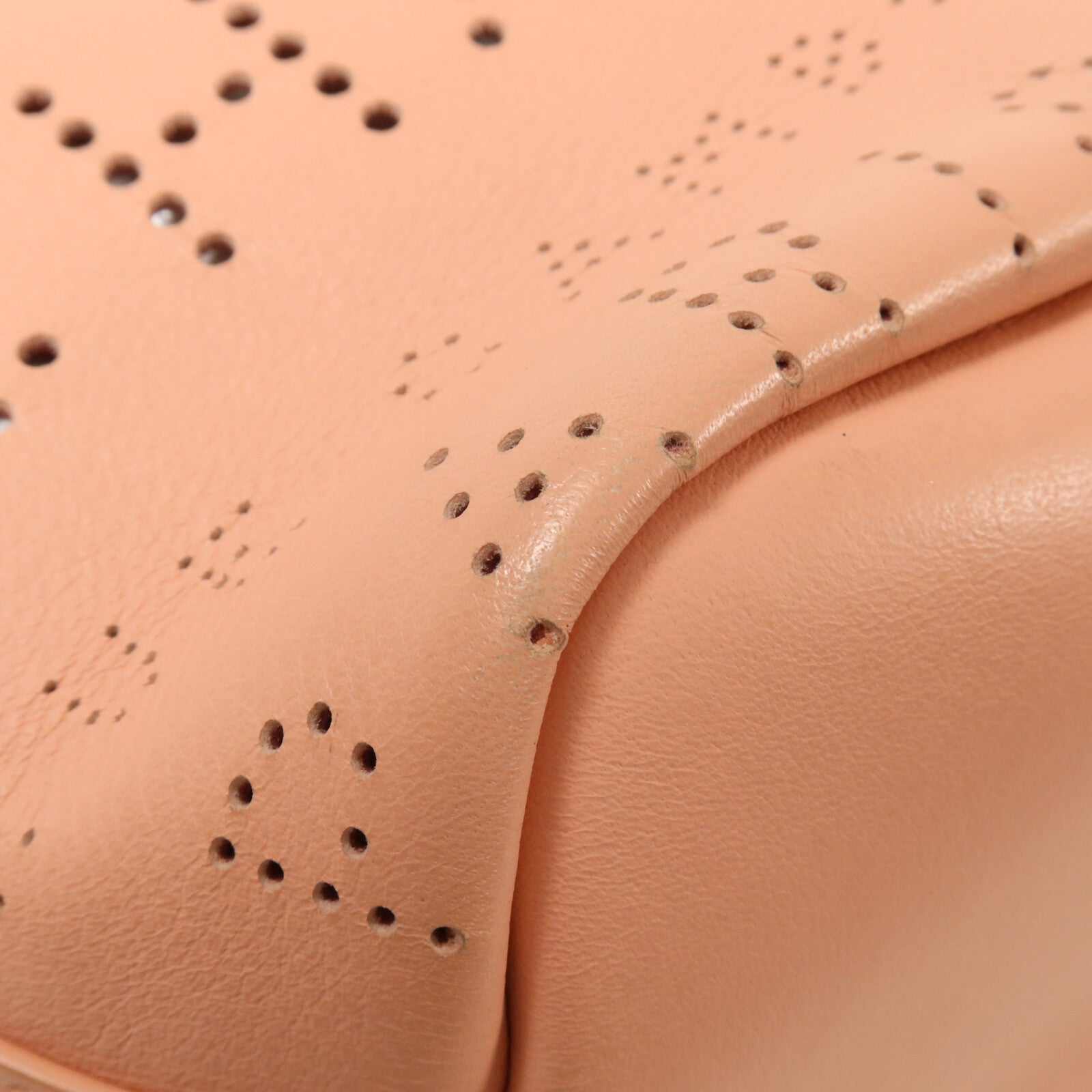 CHANEL 牛皮皮革Logo Eyelets Perforated Tote鏈帶手挽肩背兩用袋