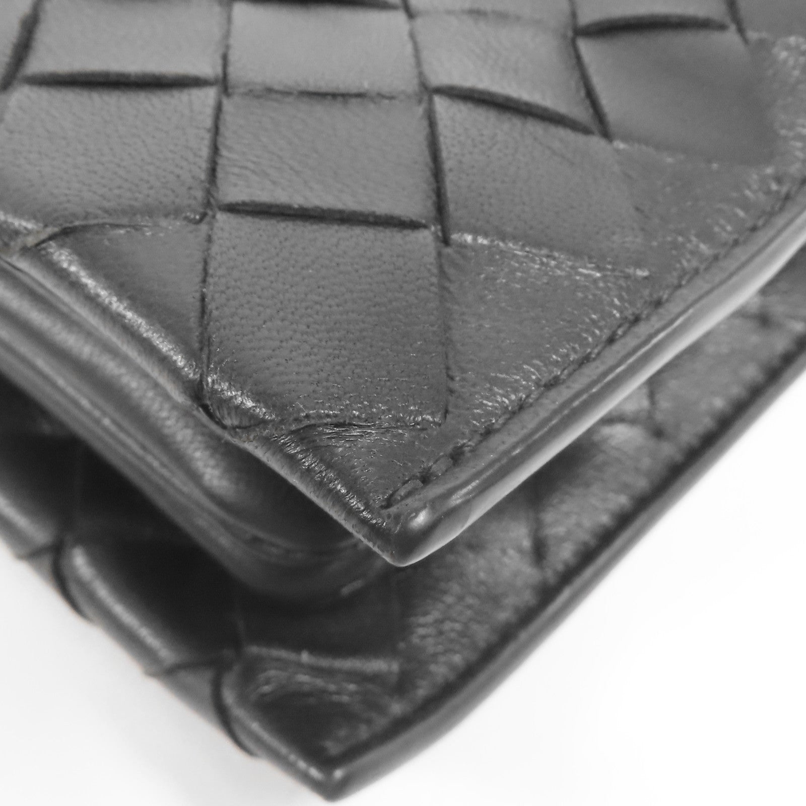 BOTTEGA VENETA 【激減優惠】羊皮皮革Intrecciato Flap金扣肩背袋