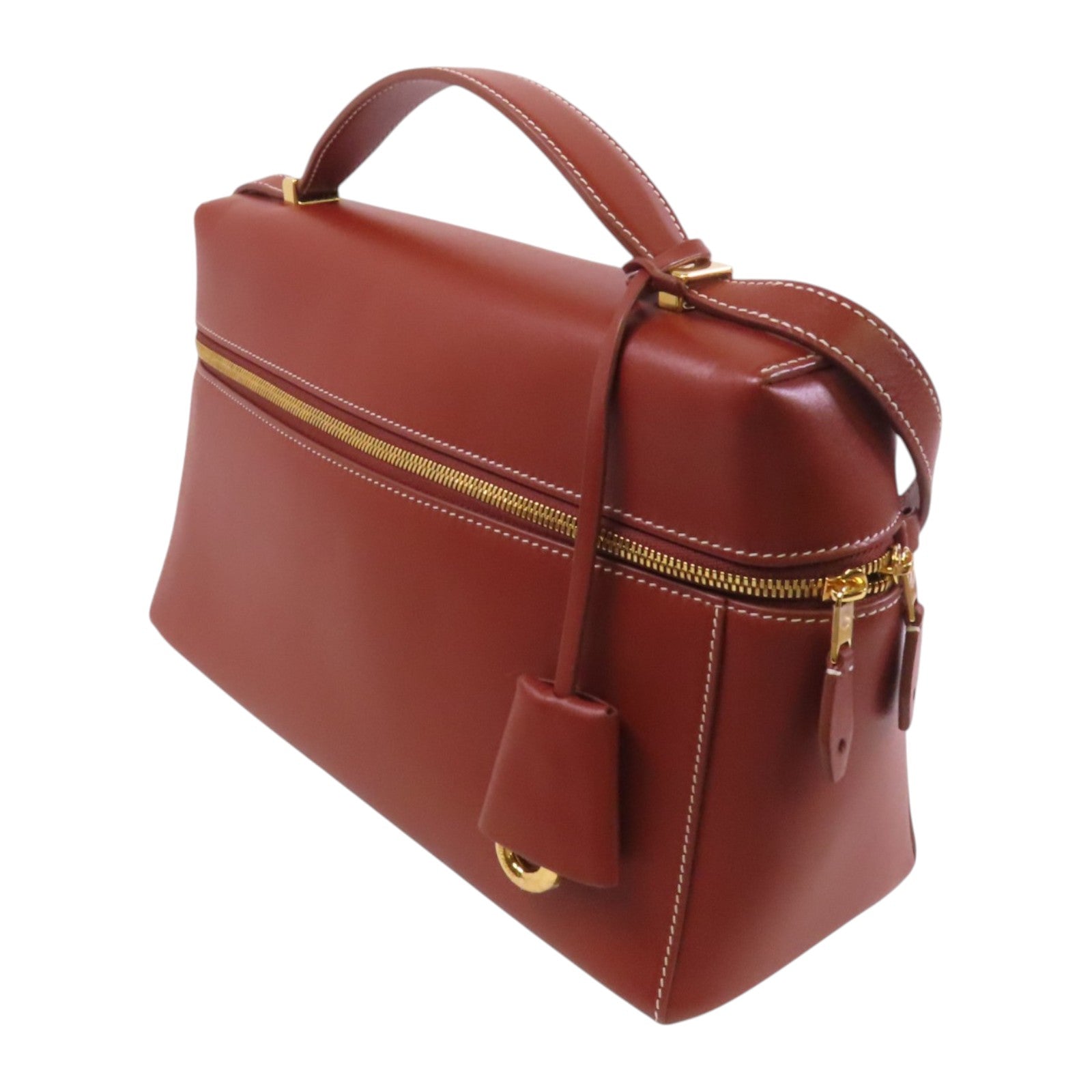 Loro Piana 牛皮皮革Extra Bag L27金扣手挽肩背兩用袋