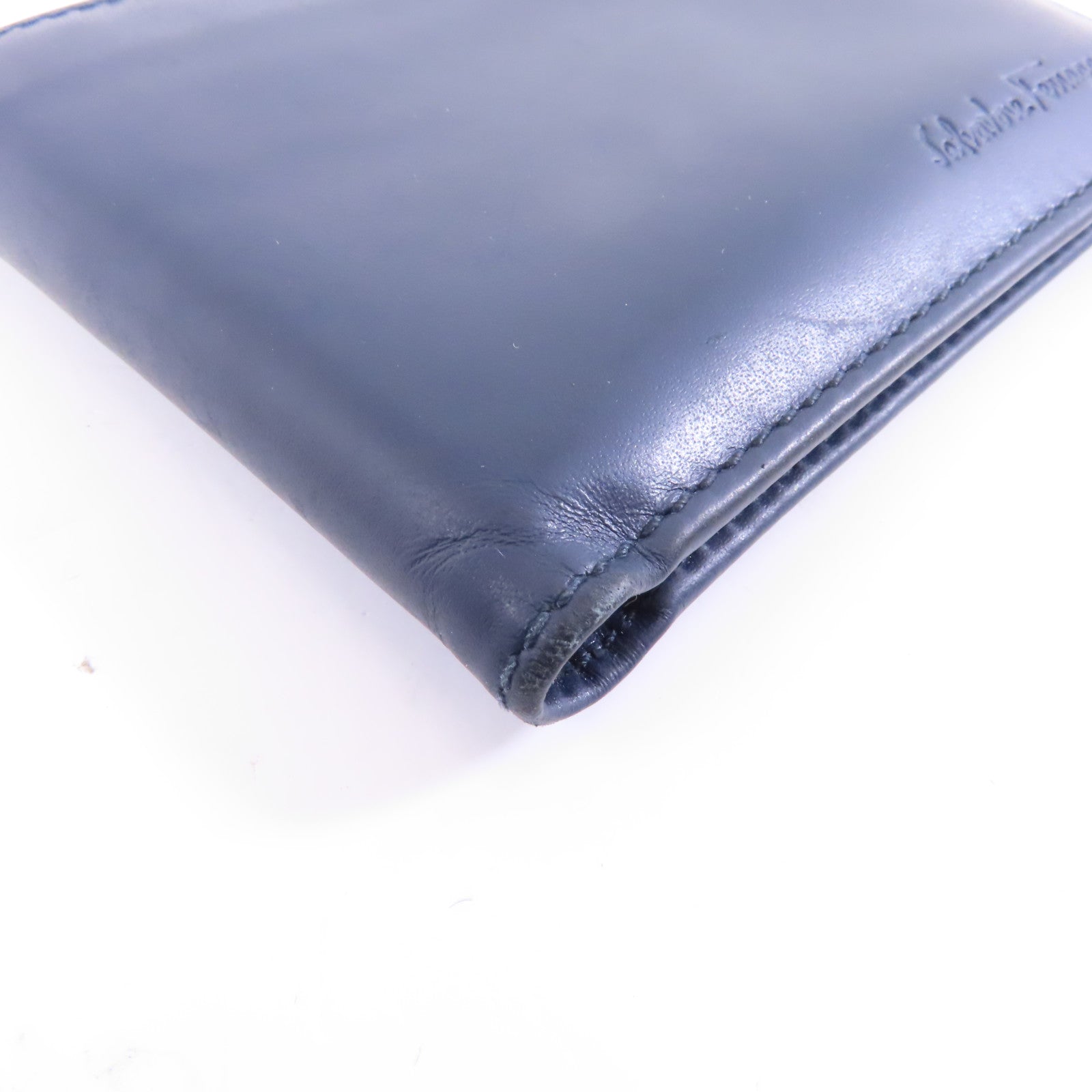 Salvatore Ferragamo 【激減優惠】牛皮皮革Wallet錢包藍色