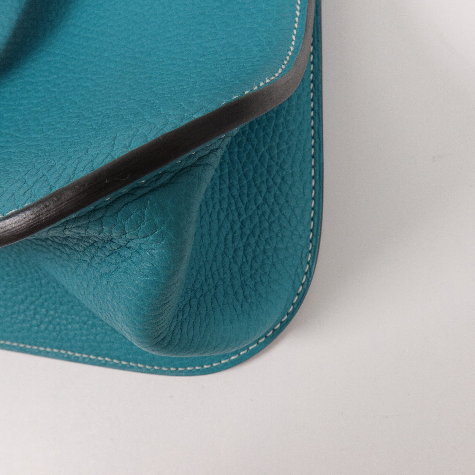 HERMES Clemence皮革Halzan 31手挽肩背兩用袋Vert Verone