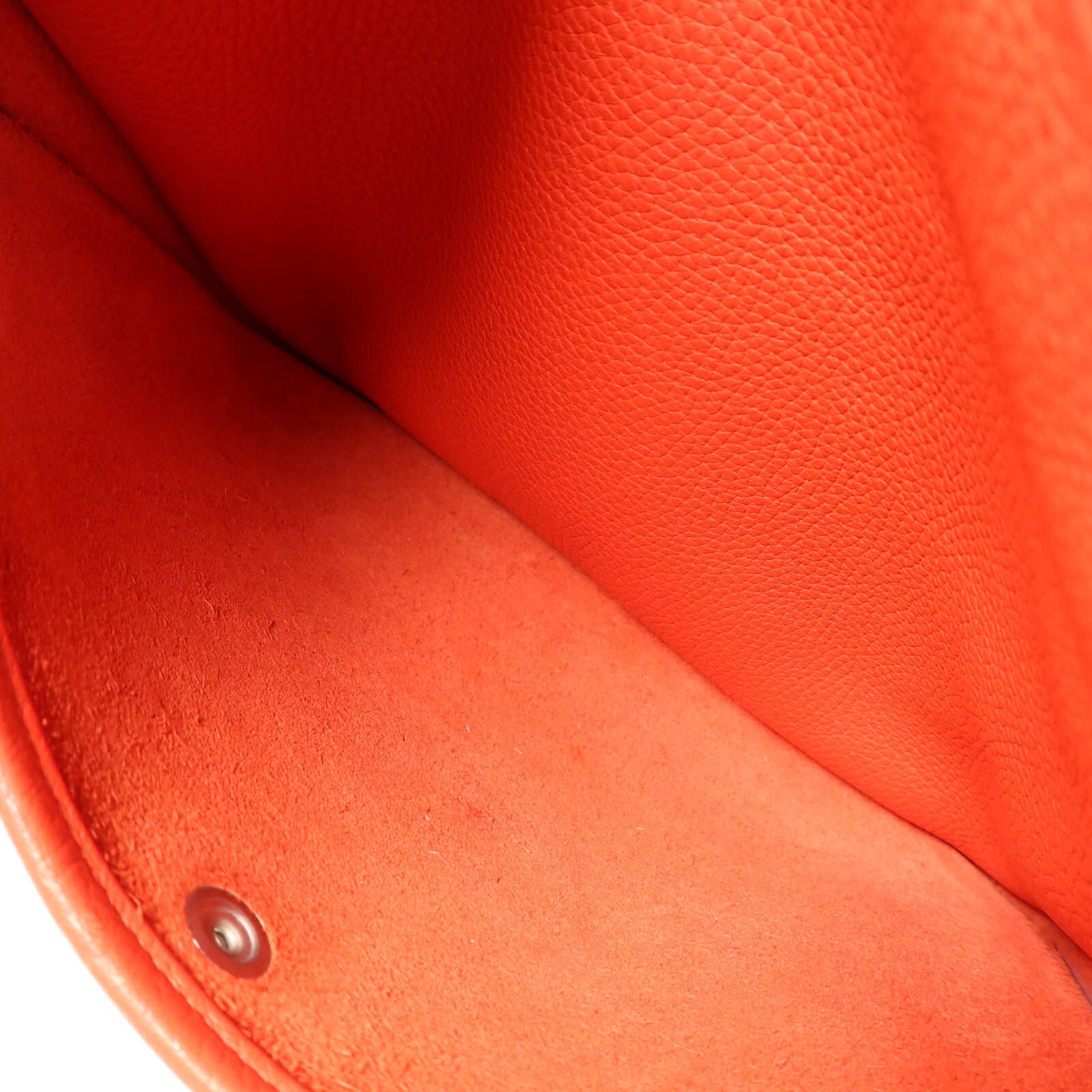 HERMES Clemence皮革Evelyne PM肩背袋Rouge Tomate