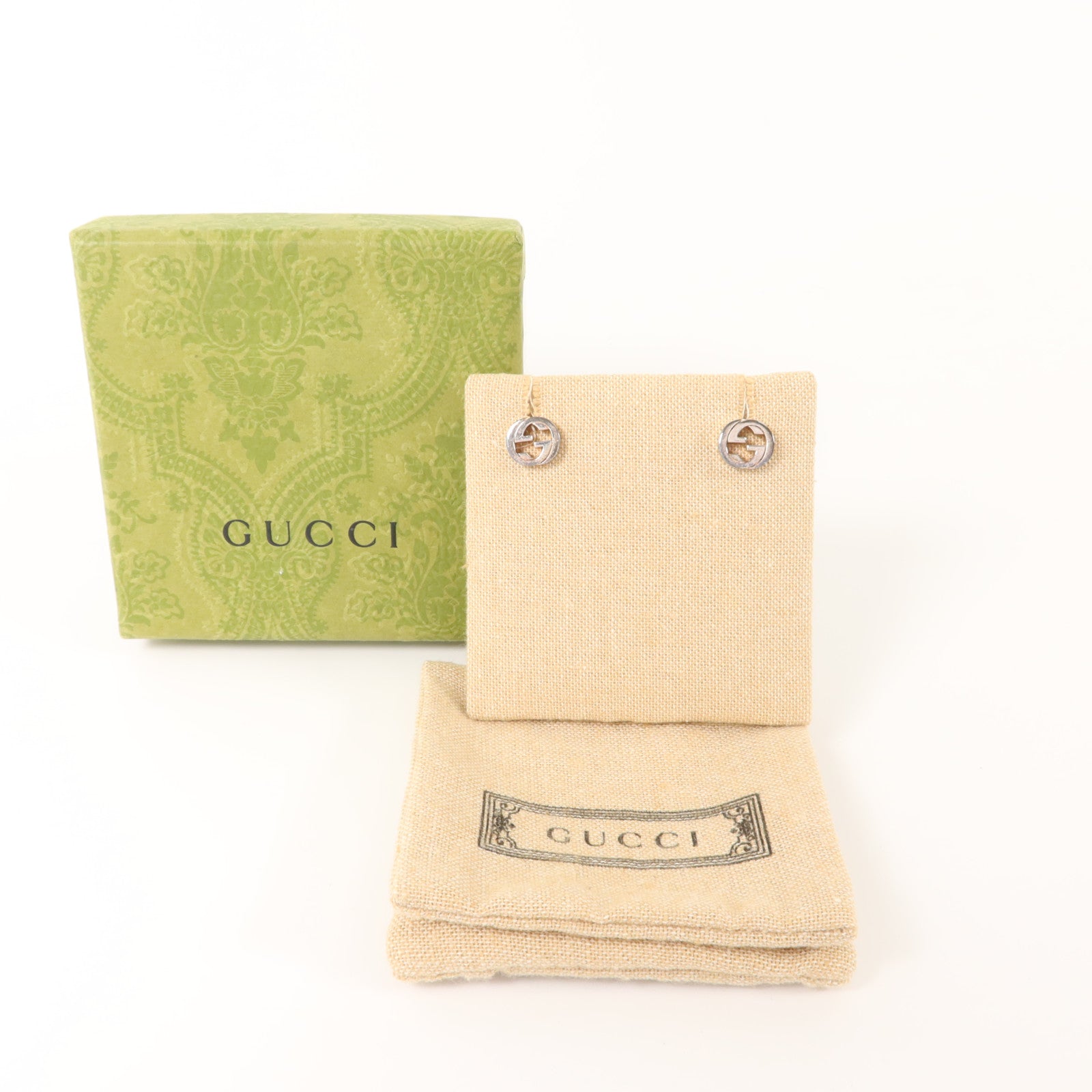 GUCCI 925純銀Interlocking G Earrings耳環