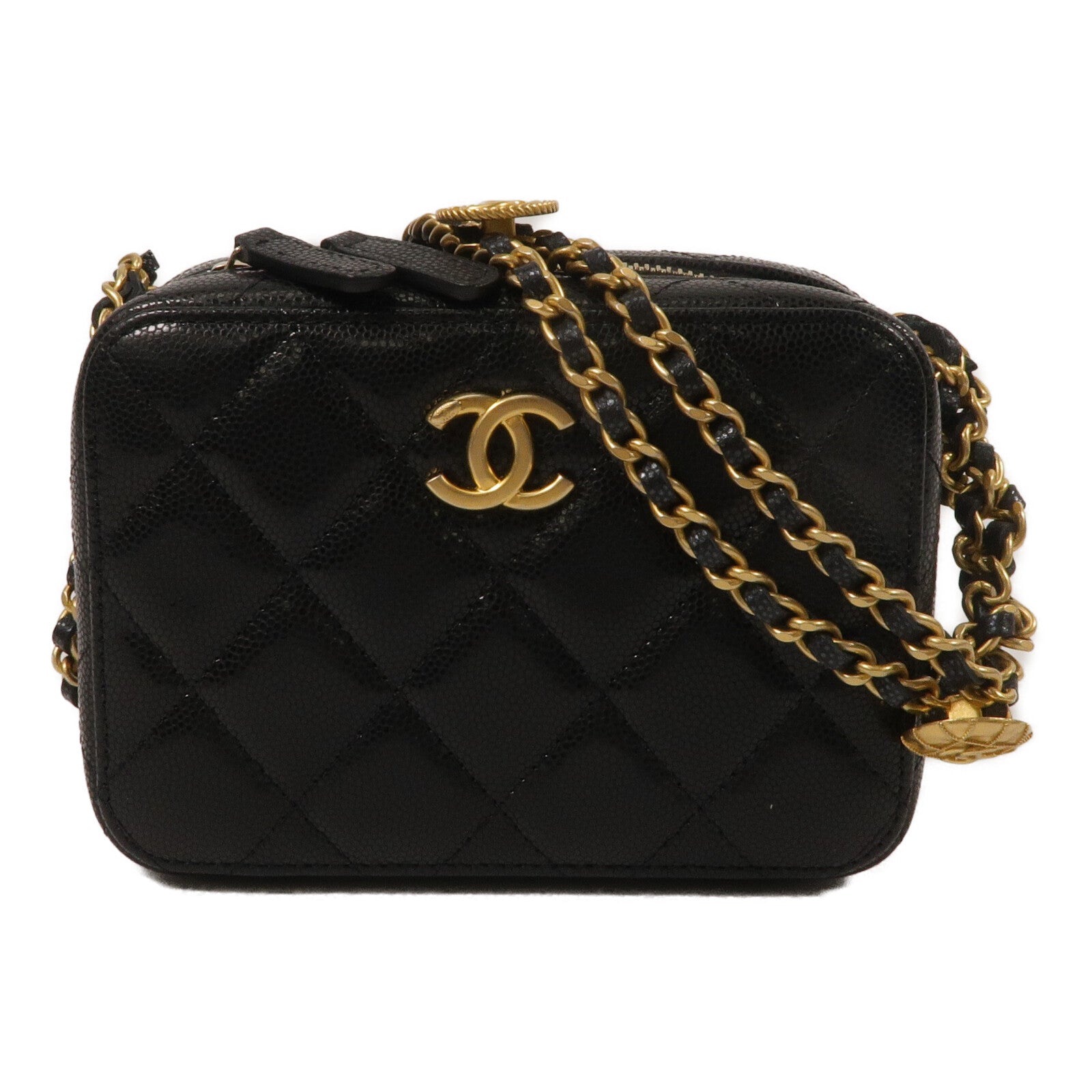 CHANEL 牛皮皮革Camera Bag鏈帶肩背袋