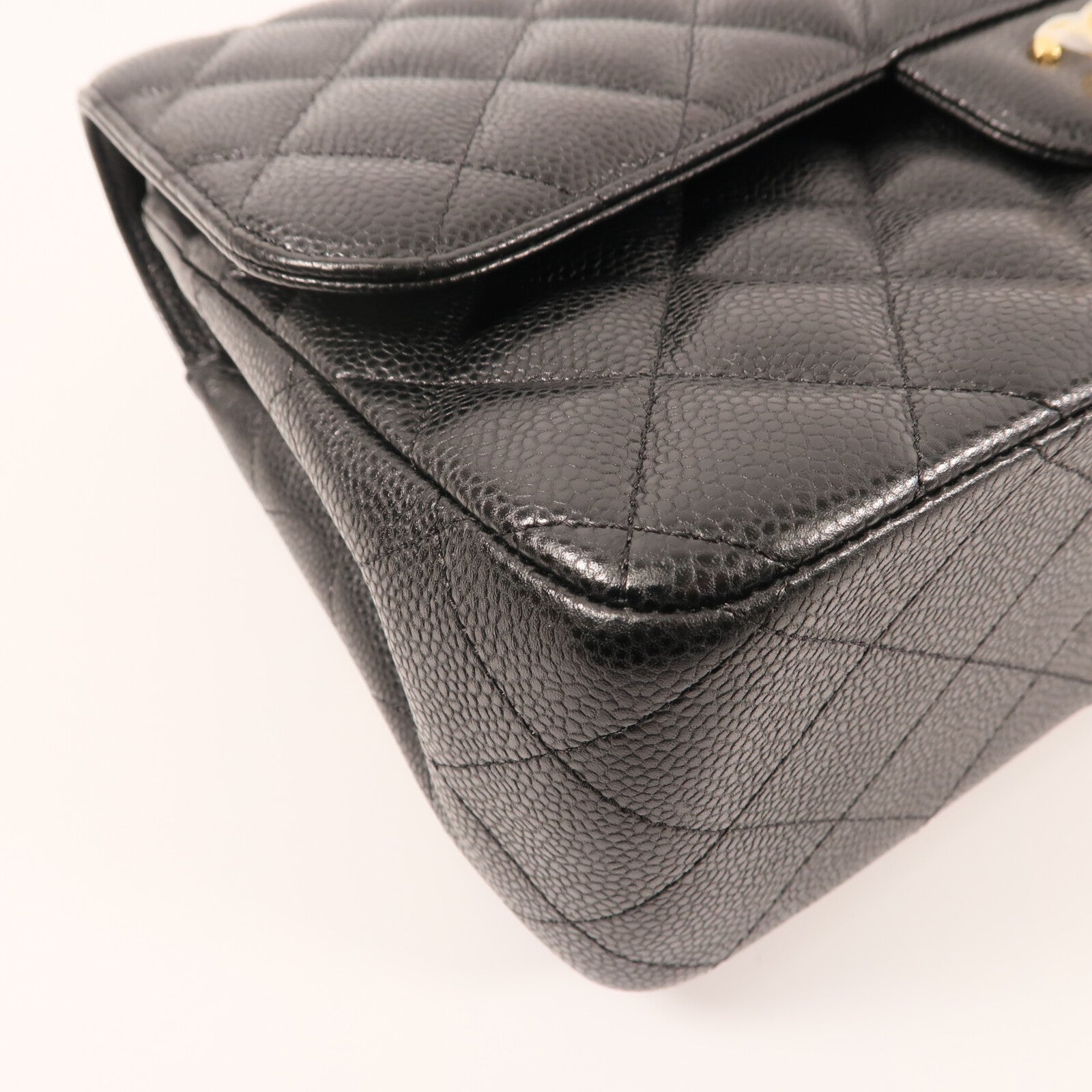 CHANEL 牛皮皮革Large Classic金扣鏈帶肩背袋