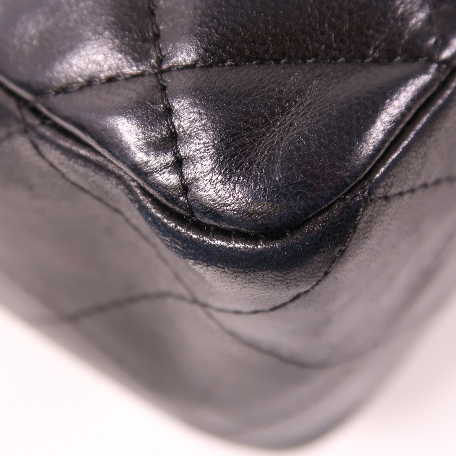 CHANEL 牛皮皮革Large Classic銀扣鏈帶肩背袋