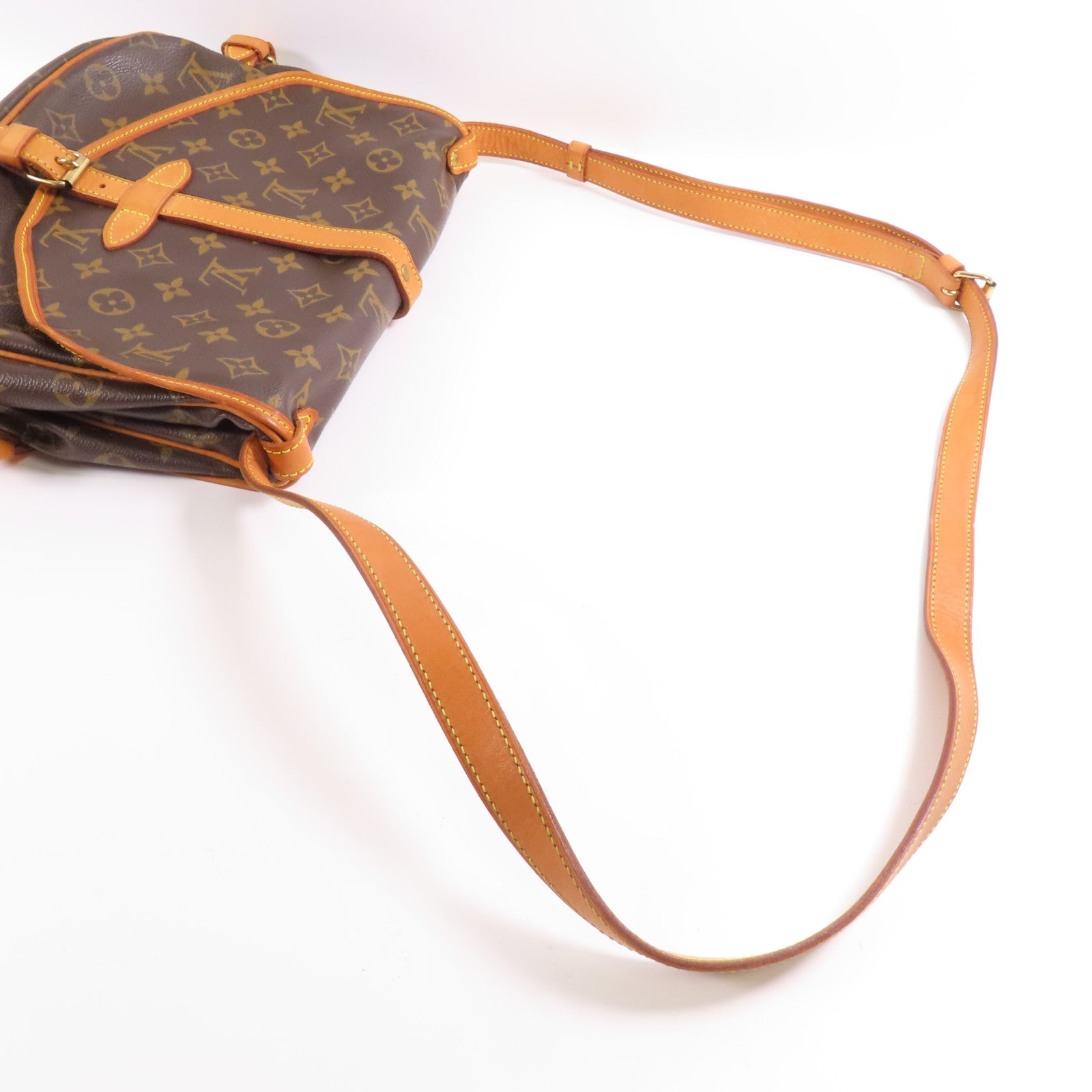LOUIS VUITTON Monogram Saumur 30金扣肩背袋棕色