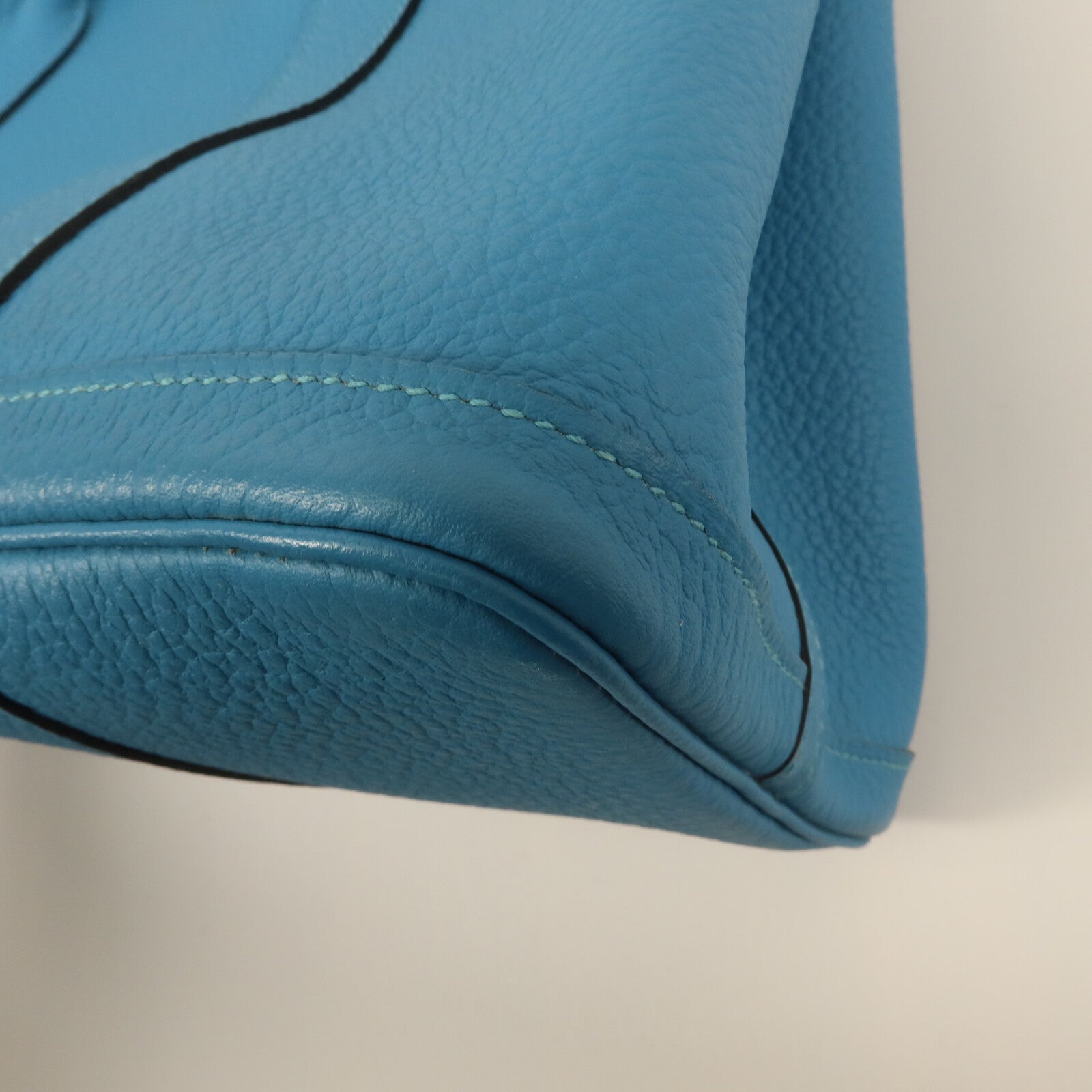 HERMES Negonda皮革Garden Party TPM手挽袋Turquoise