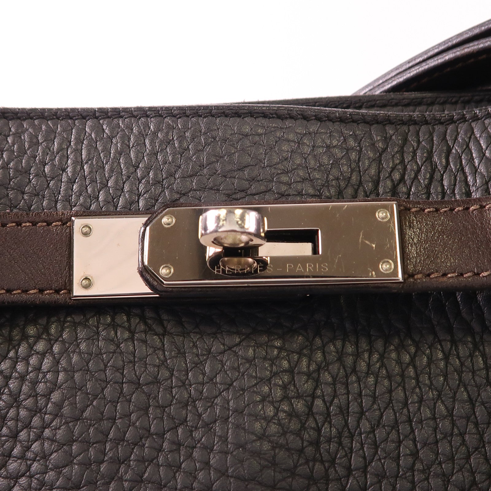 HERMES Togo皮革So Kelly 22銀扣肩背袋