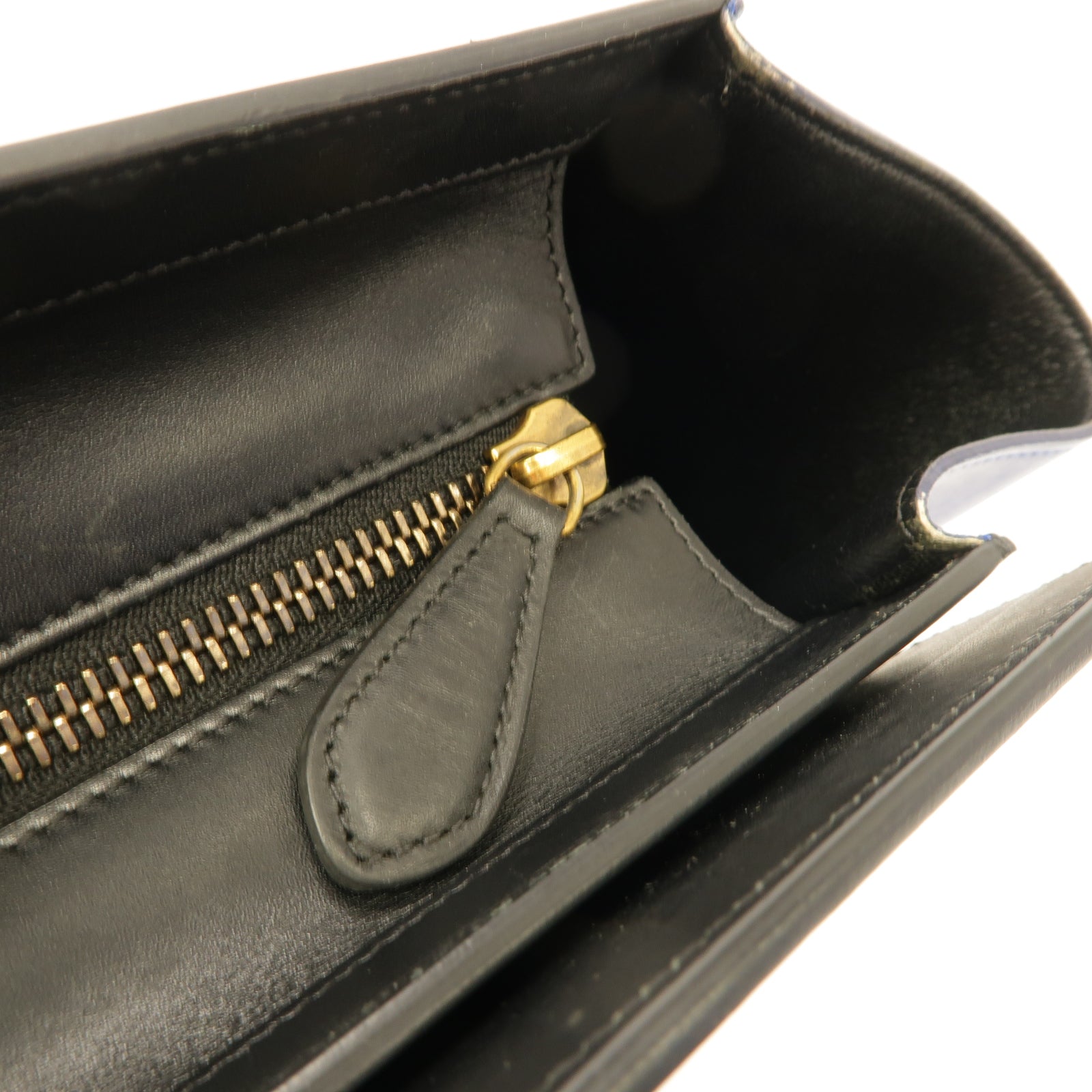CELINE 牛皮皮革Mirco Luggage金扣手挽袋米色/黑色/藍色