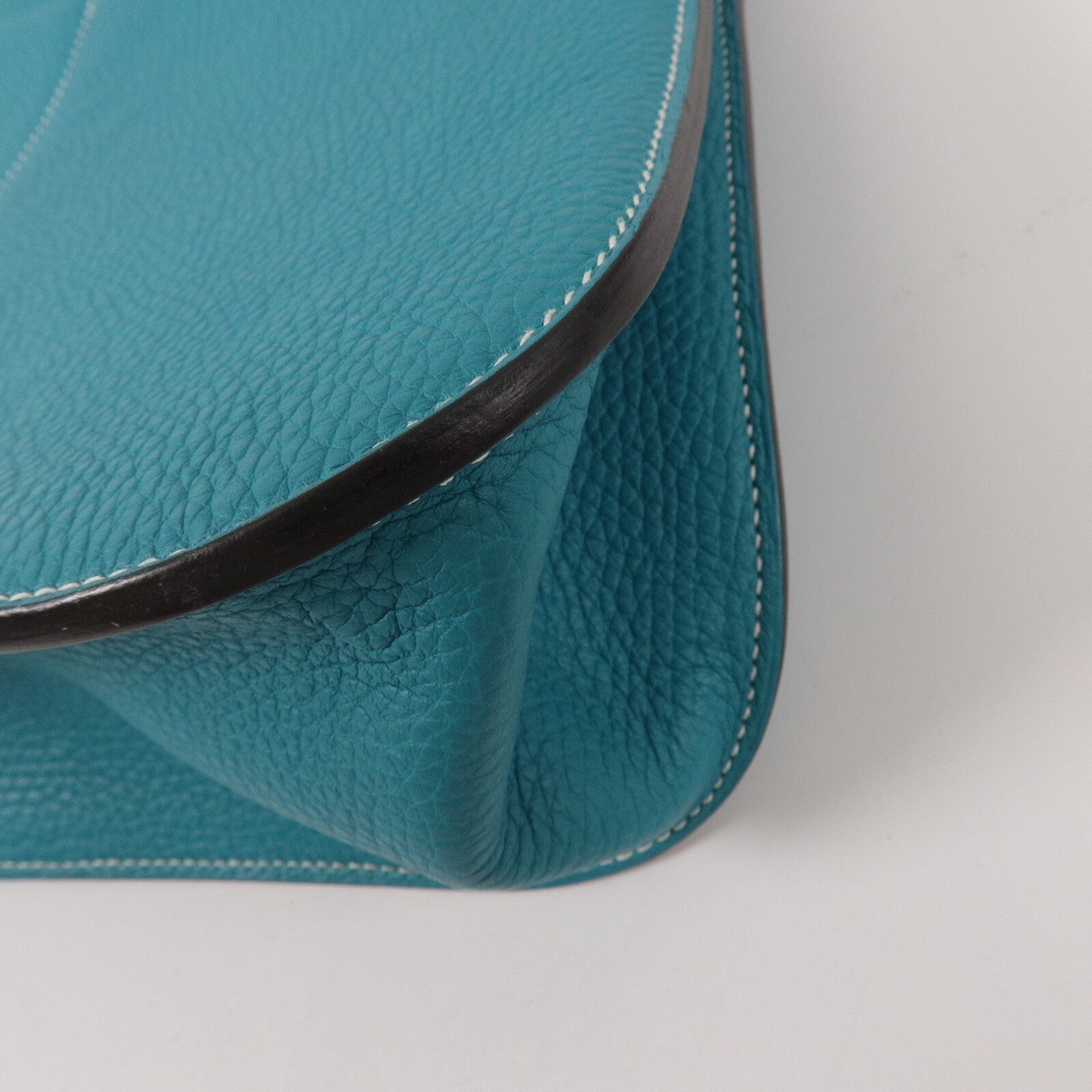 HERMES Clemence皮革Halzan 31手挽肩背兩用袋Vert Verone