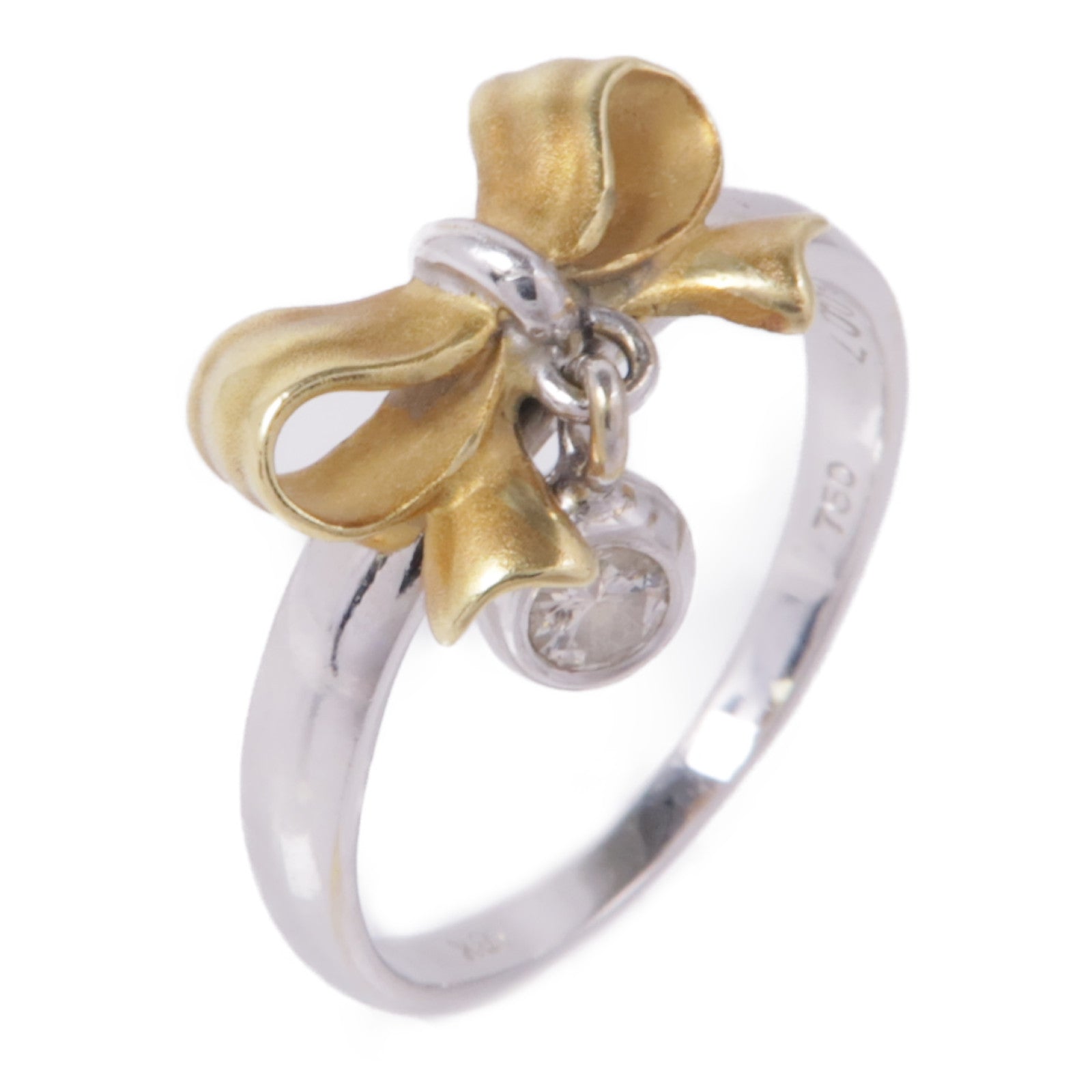 JEWELRY Diamond Ring 18K White Gold/Yellow Gold US#5
