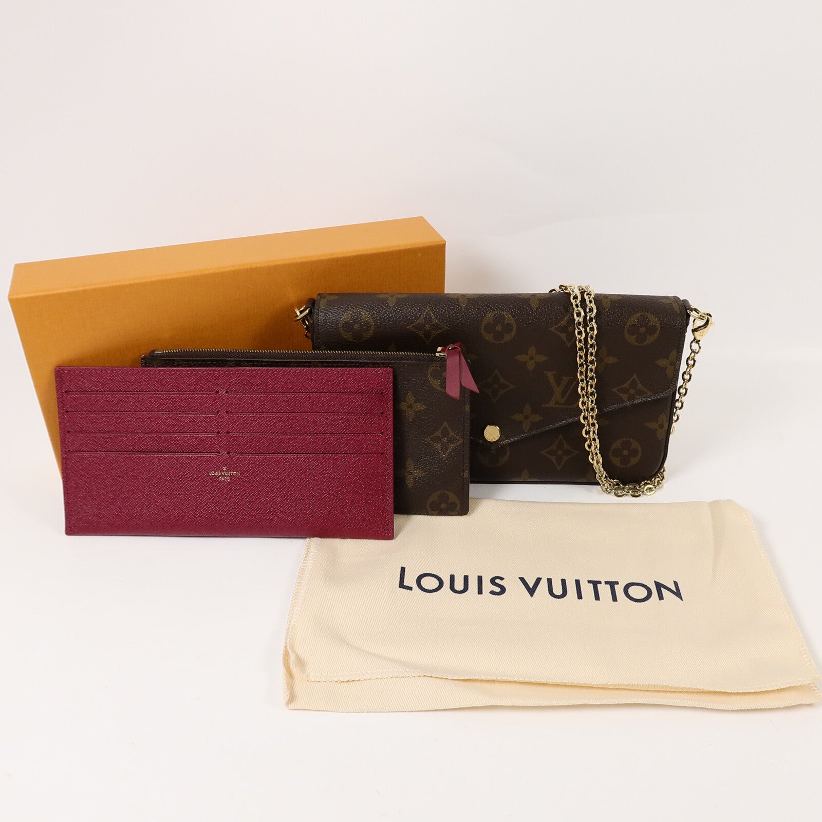 LOUIS VUITTON Monogram Pochette Felicie鏈帶肩背袋
