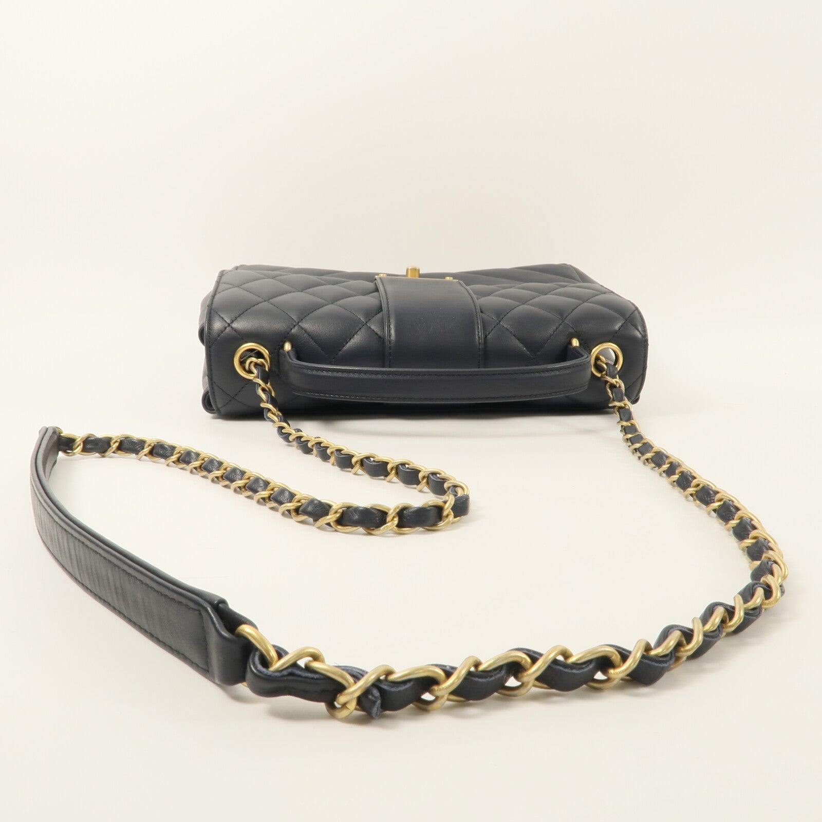 CHANEL 羊皮皮革Chain Shoulder With Handle鏈帶手挽肩背兩用袋