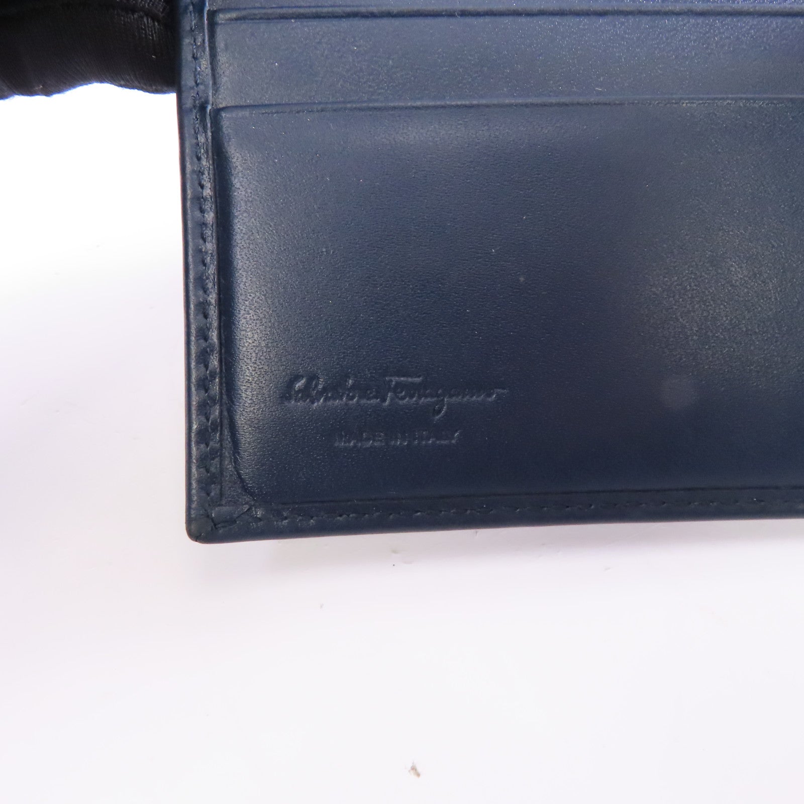 Salvatore Ferragamo 【激減優惠】牛皮皮革Wallet錢包藍色