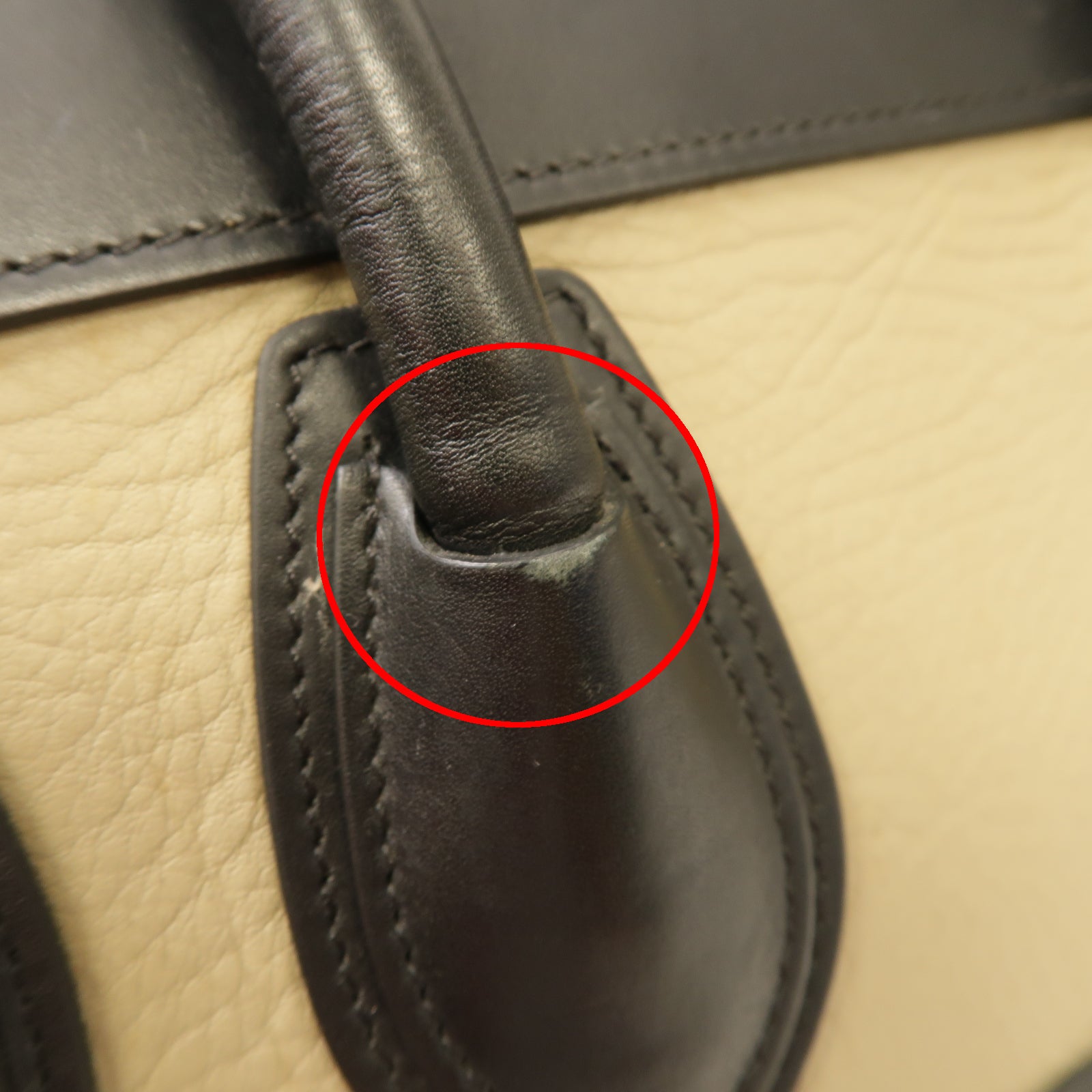 CELINE 牛皮皮革Mirco Luggage金扣手挽袋米色/黑色/藍色