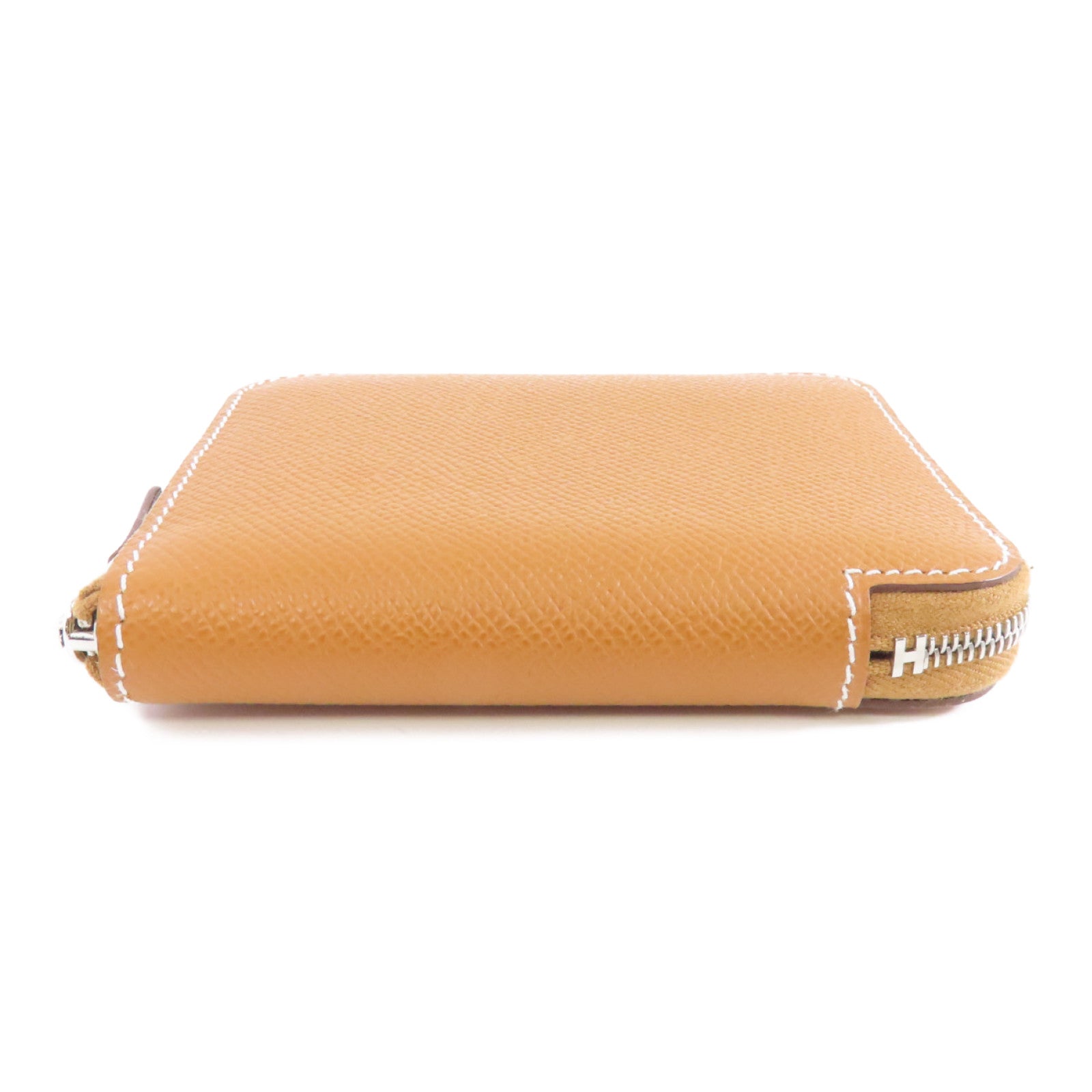 HERMES Epsom皮革Silk In Compact Wallet銀扣錢包啡色
