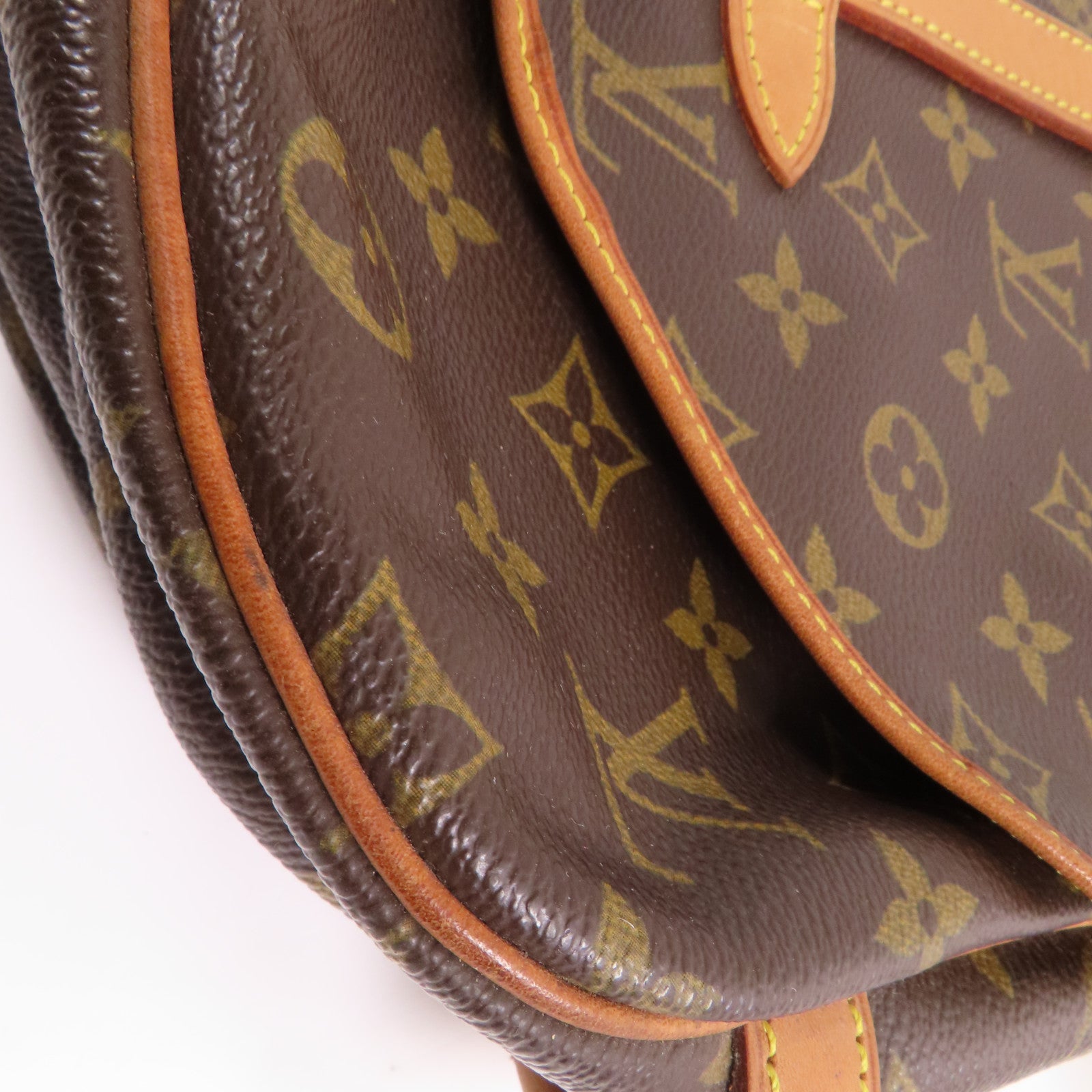 LOUIS VUITTON Monogram Saumur 30金扣肩背袋棕色