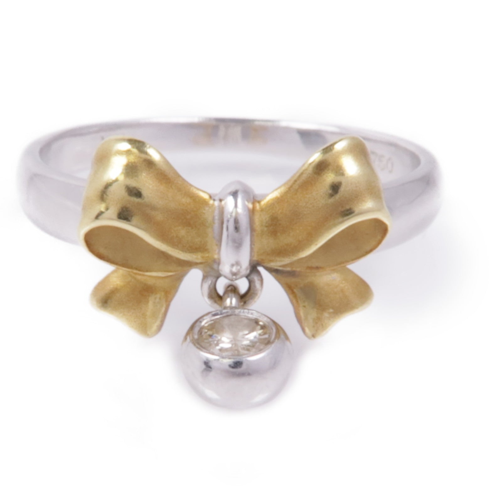JEWELRY Diamond Ring 18K White Gold/Yellow Gold US#5