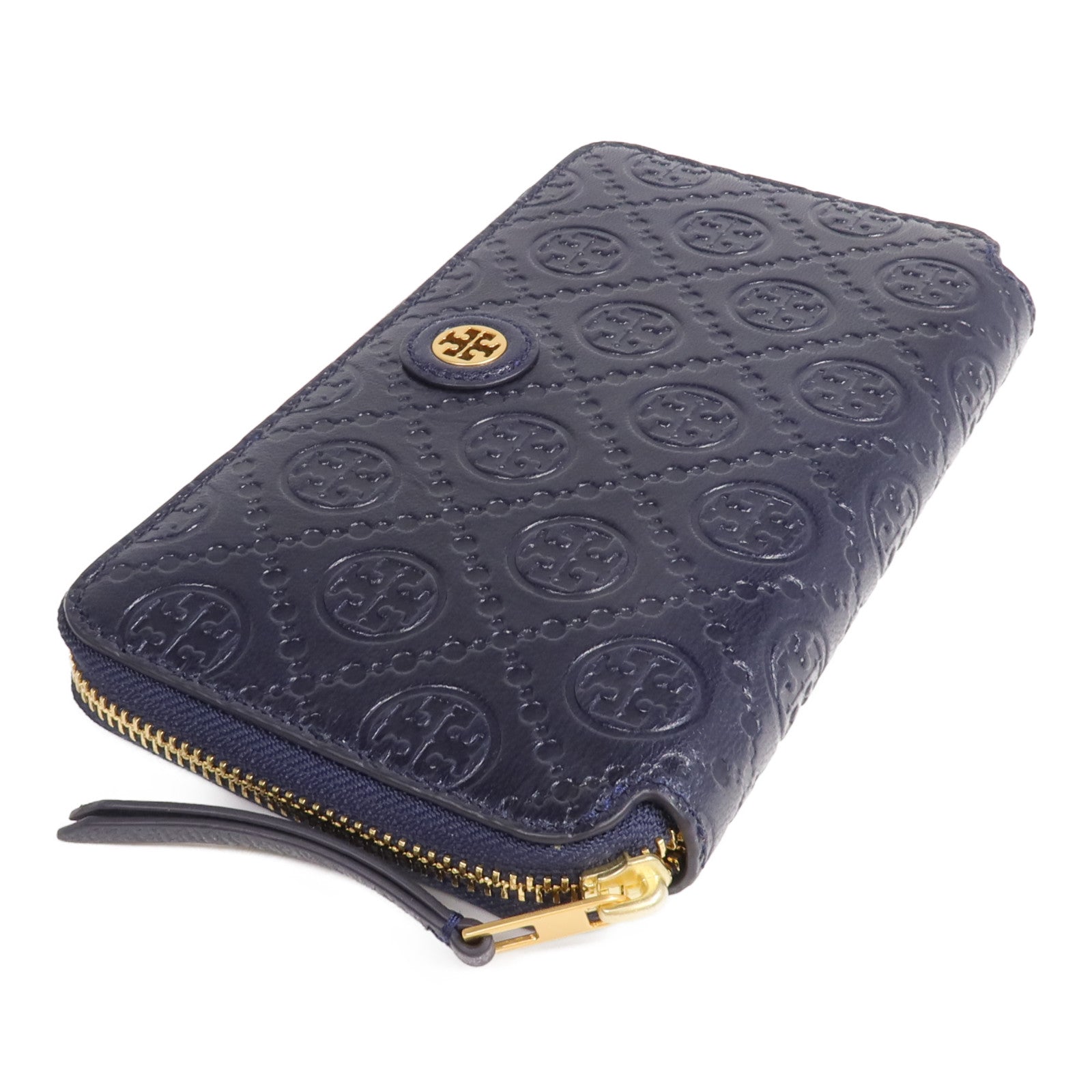 Tory Burch 牛皮皮革Zipper Long Wallet金扣長錢包