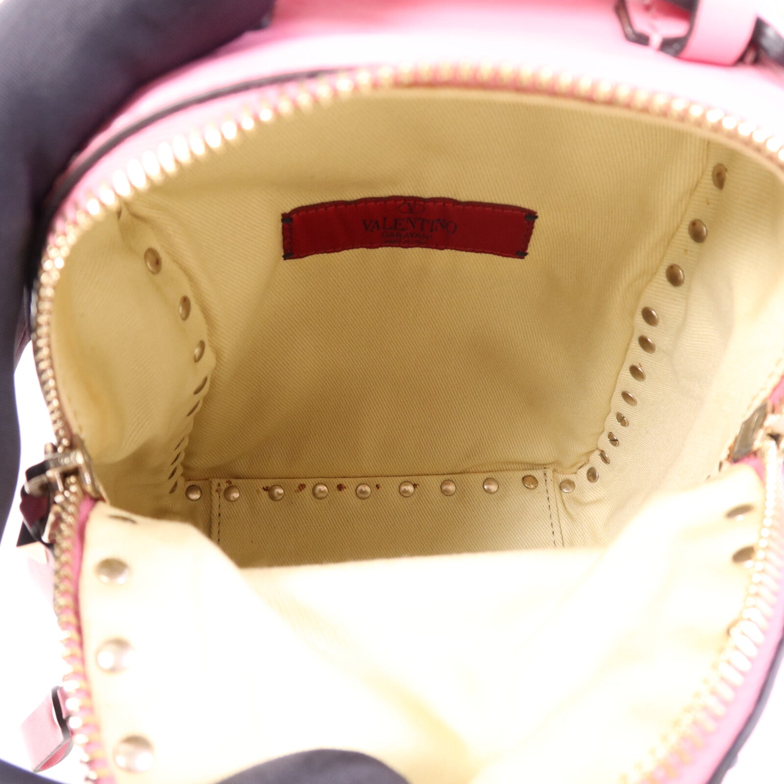 Valentino 牛皮皮革Rockstud Mini Backpack金扣背包