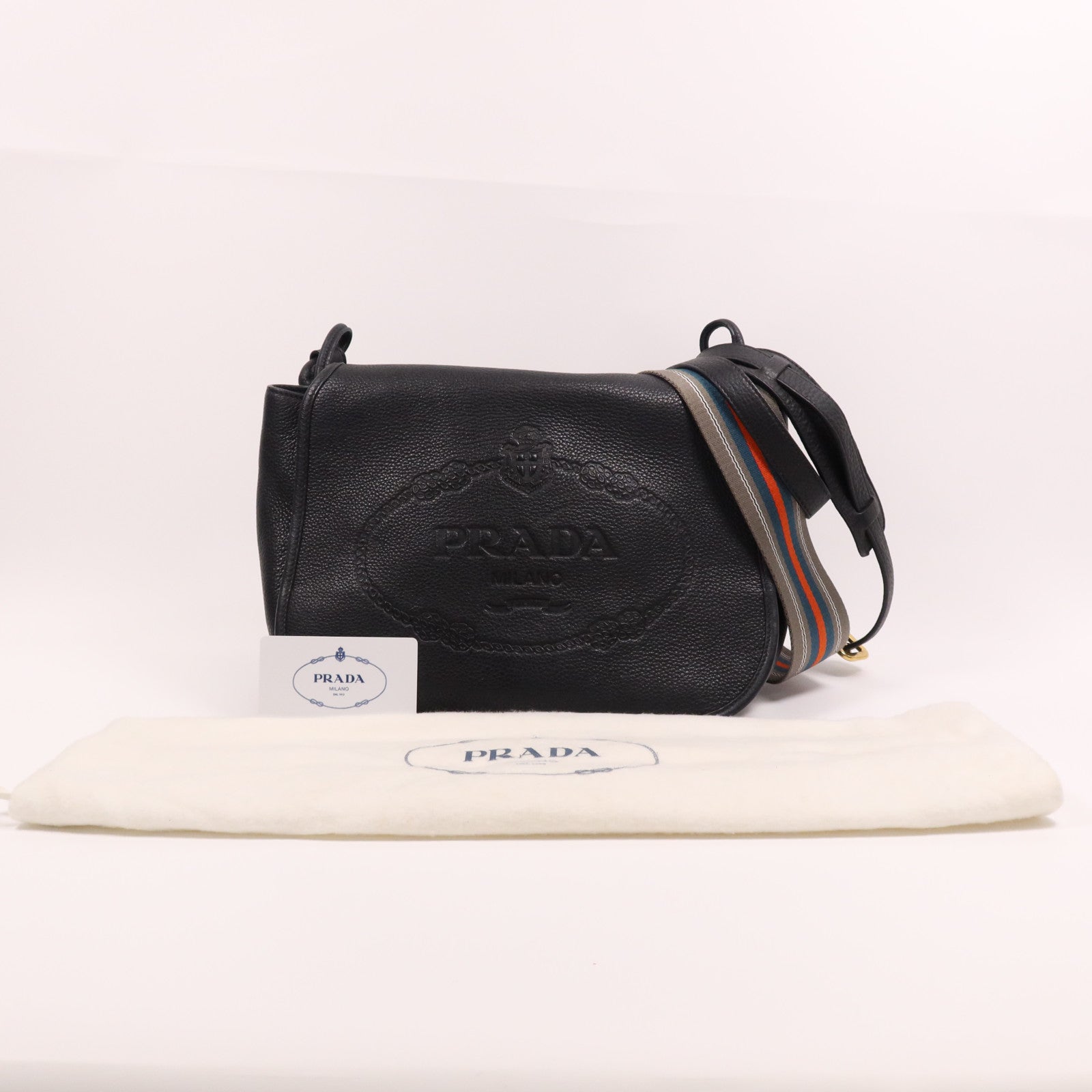 PRADA 牛皮皮革Shoulder Bag金扣肩背袋