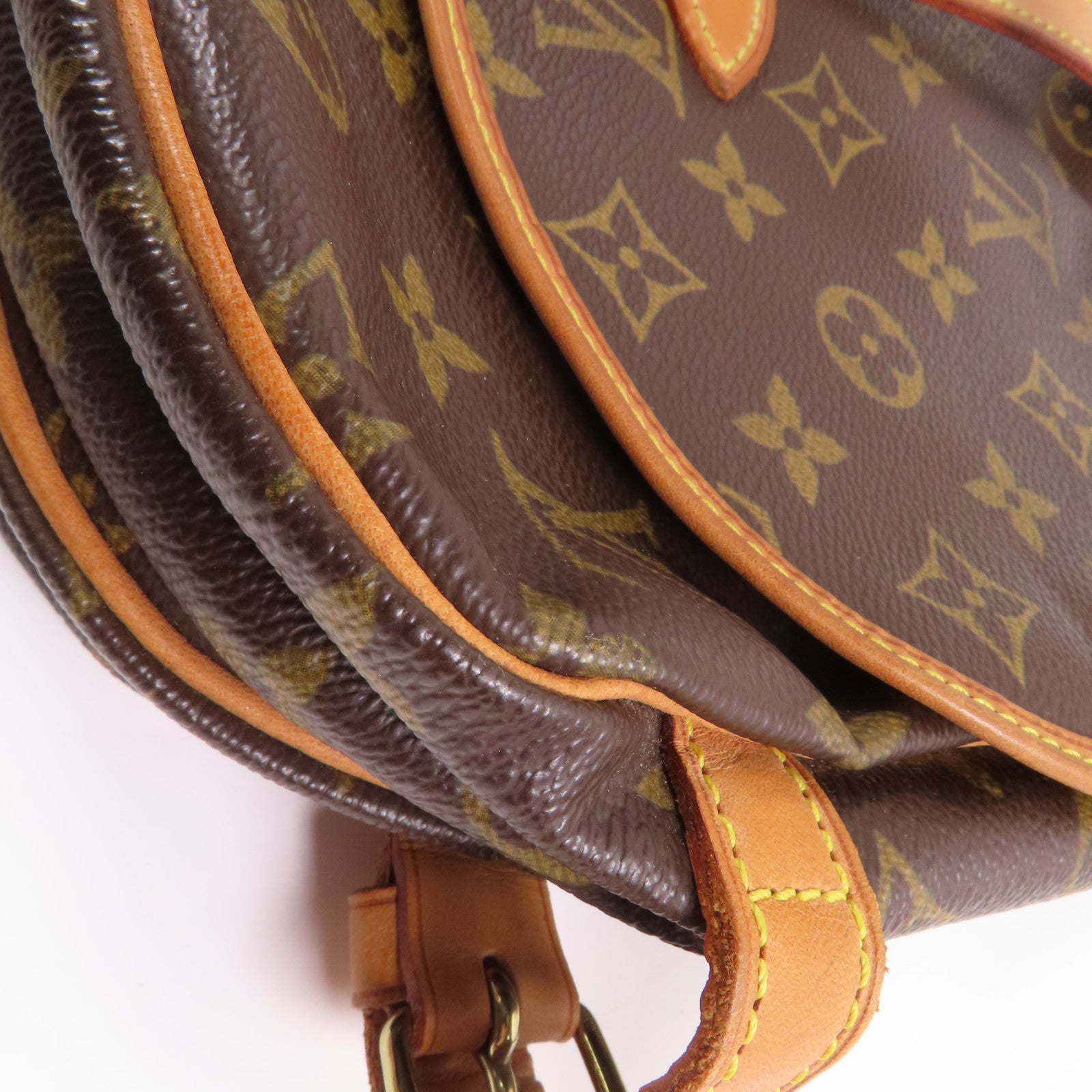 LOUIS VUITTON Monogram Saumur 30金扣肩背袋棕色