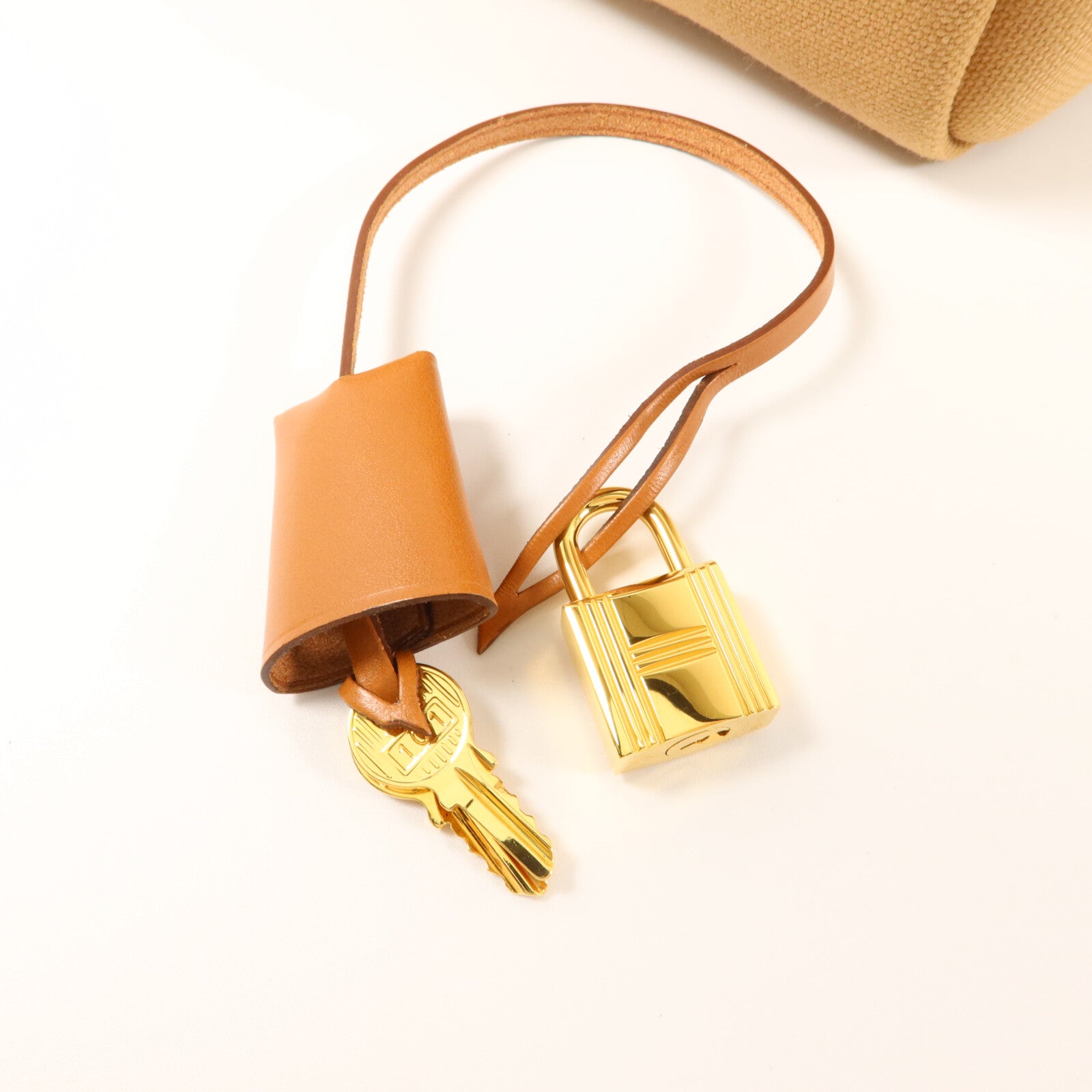 HERMES 帆布Herbag PM手挽肩背兩用袋Chai/Naturel-Sable/Fauve/Cuivre