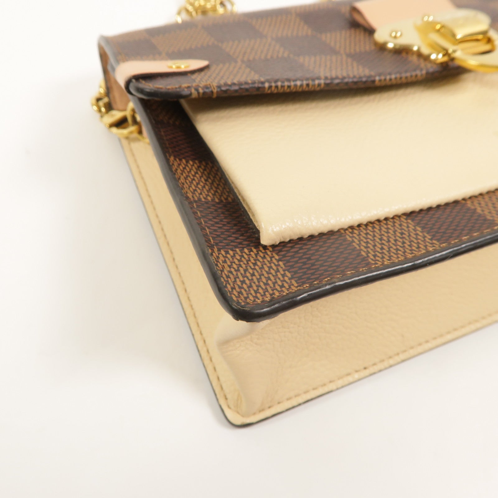 LOUIS VUITTON Damier Vavin Chain Wallet金扣鏈帶肩背袋