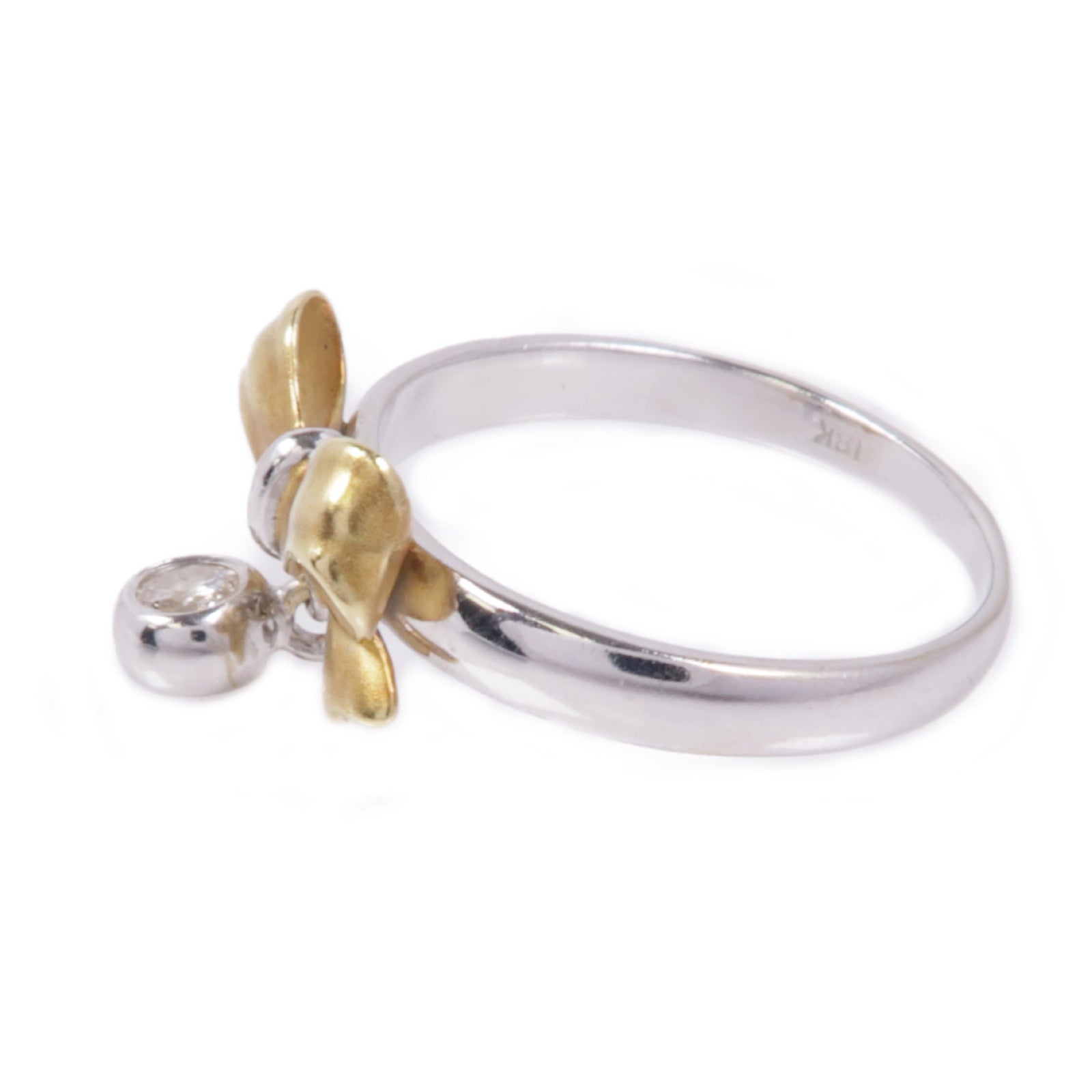 JEWELRY Diamond Ring 18K White Gold/Yellow Gold US#5