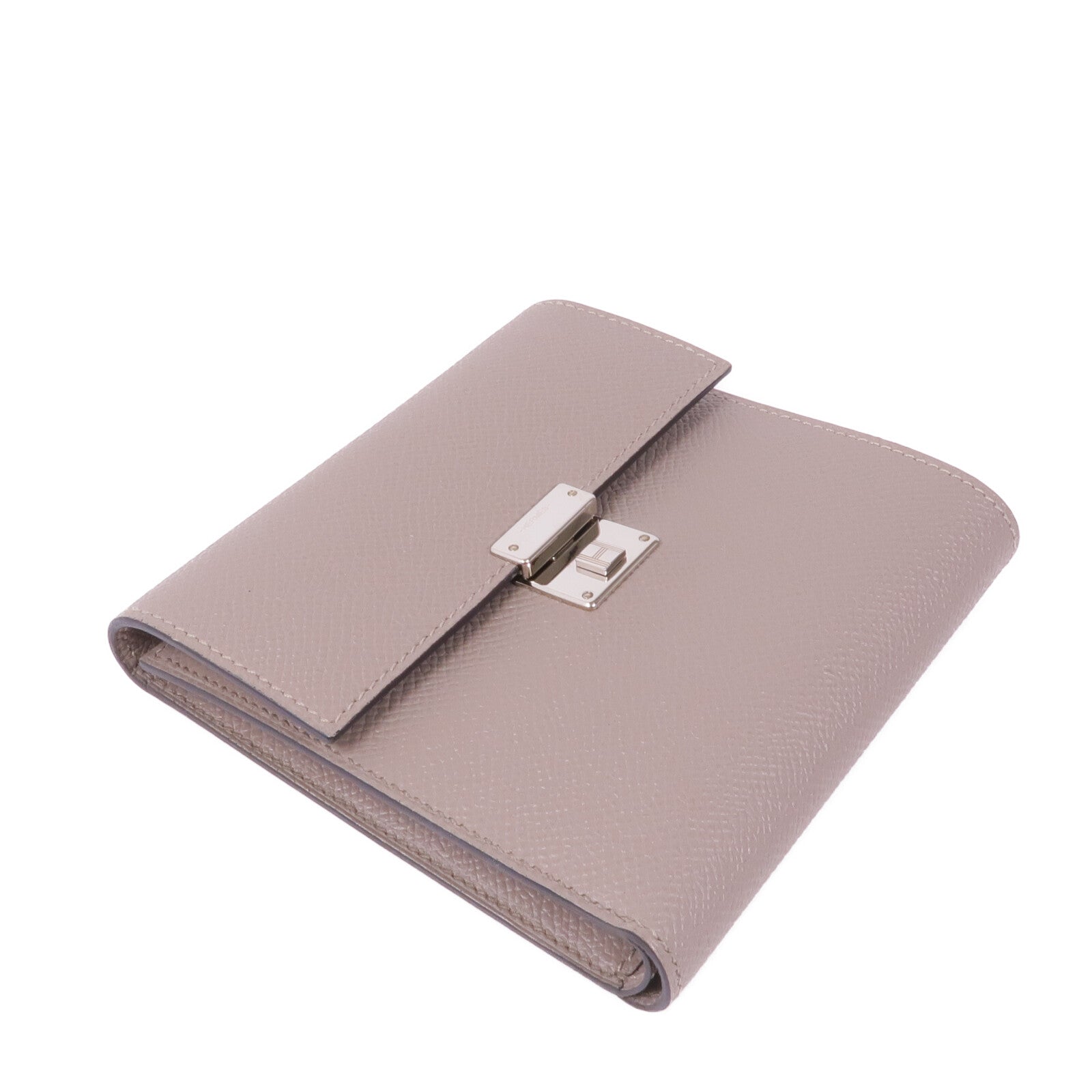 HERMES Epsom皮革Clic Wallet銀扣錢包Etoupe