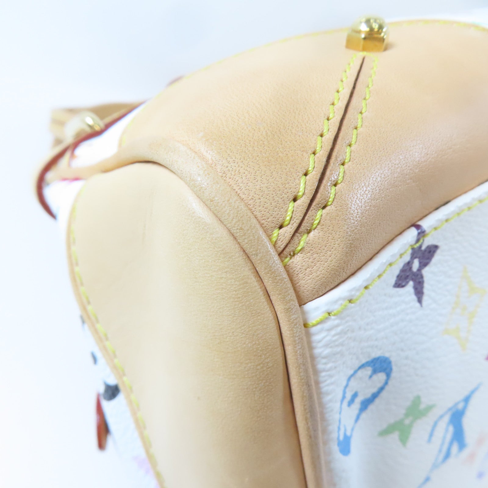 LOUIS VUITTON Monogram Multicolore Claudia金扣肩背袋白色/彩色