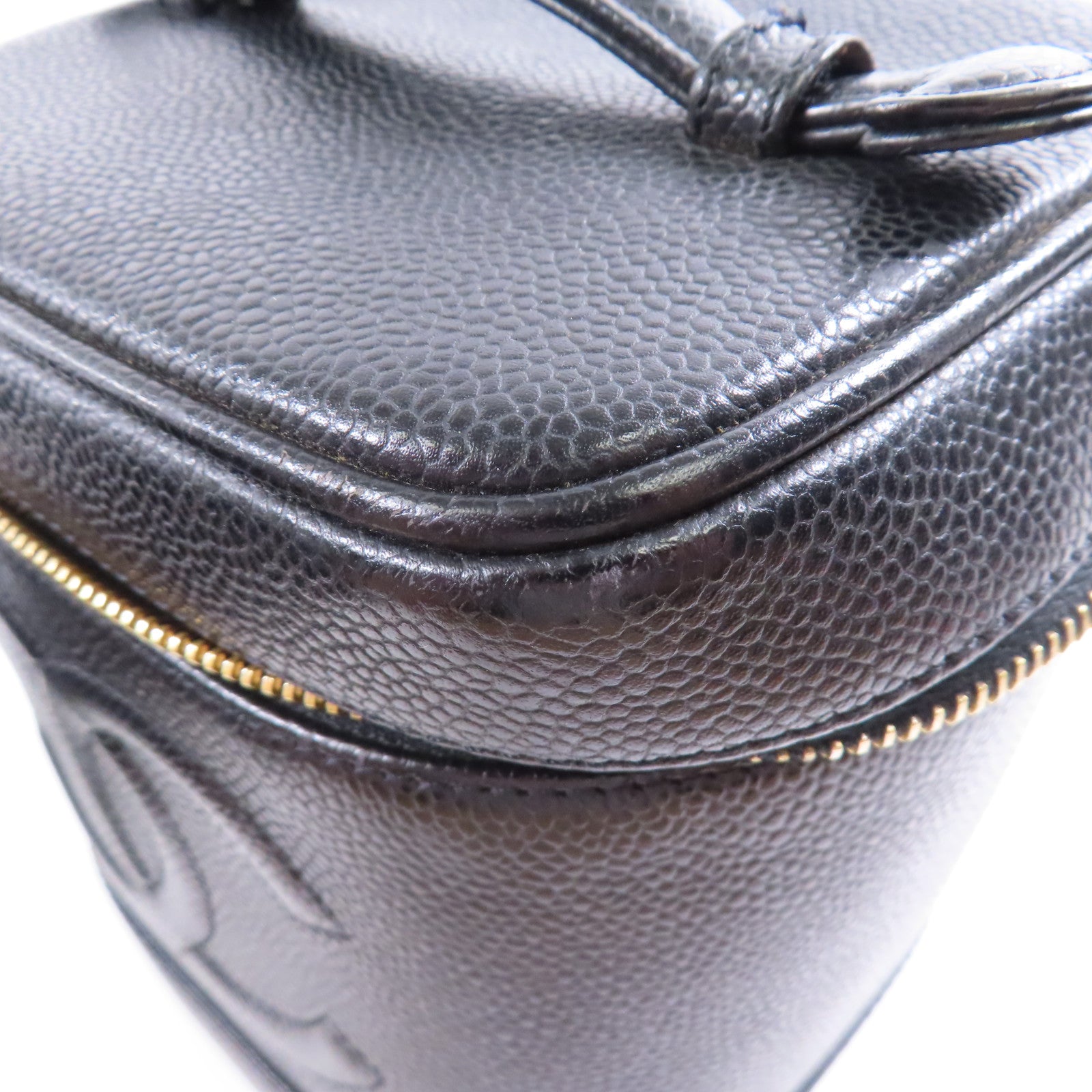 CHANEL 牛皮皮革Vanity金扣手挽袋