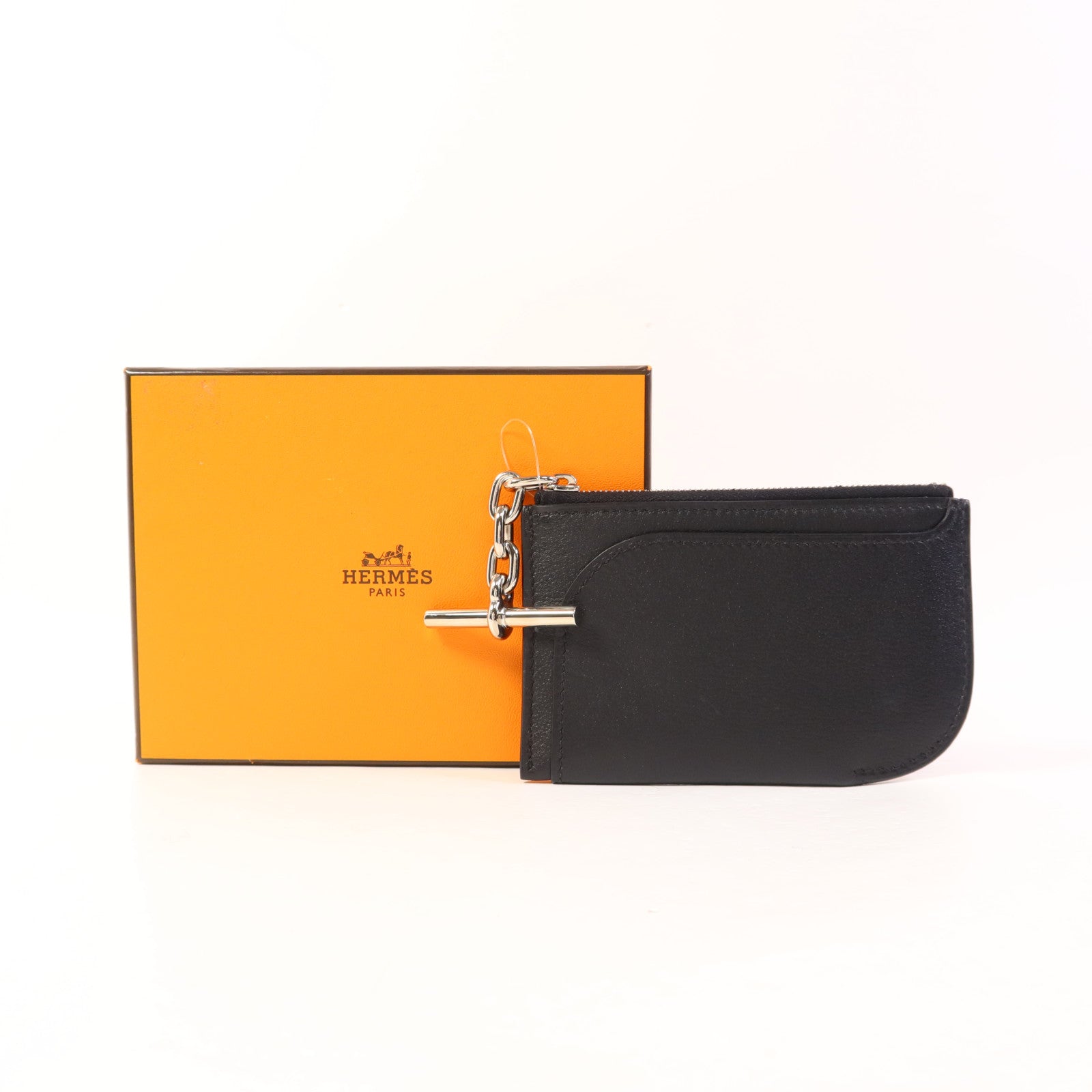 HERMES Evercolor皮革Strap Phone Case PM銀扣手拿包