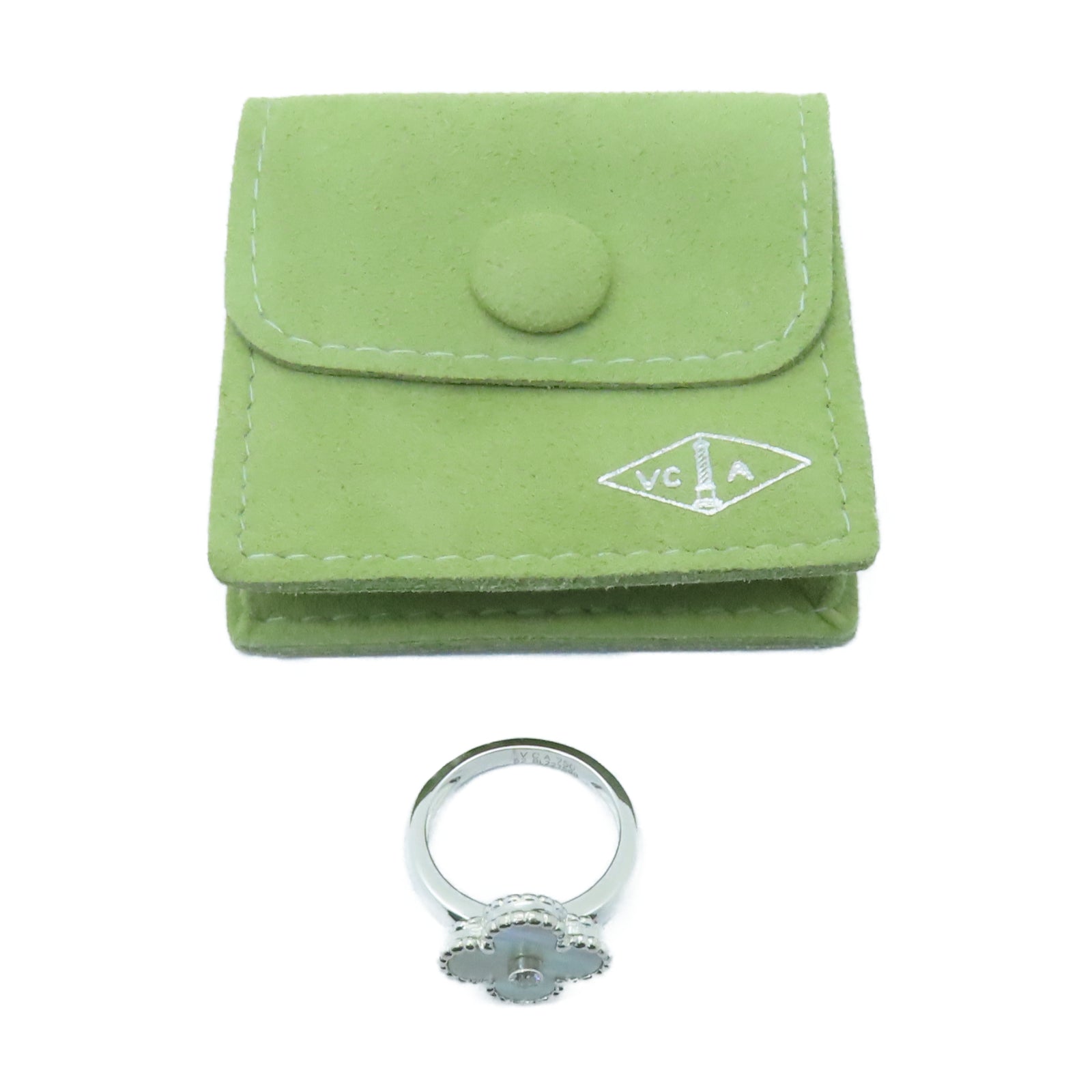 Van Cleef & Arpels 【激減優惠】18K白金/珍珠母Vintage Alhambra Ring鑽石戒指US#6