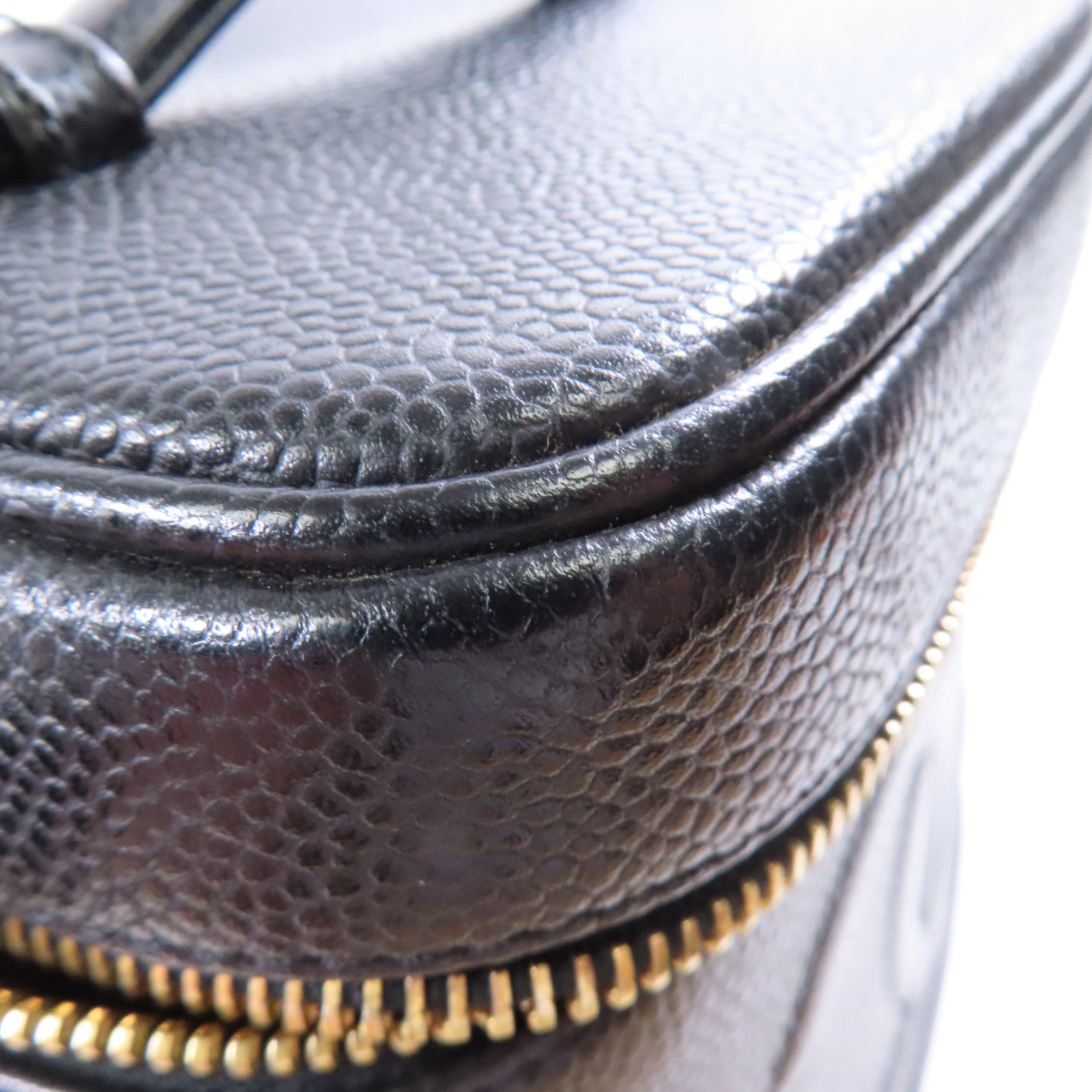 CHANEL 牛皮皮革Vanity金扣手挽袋