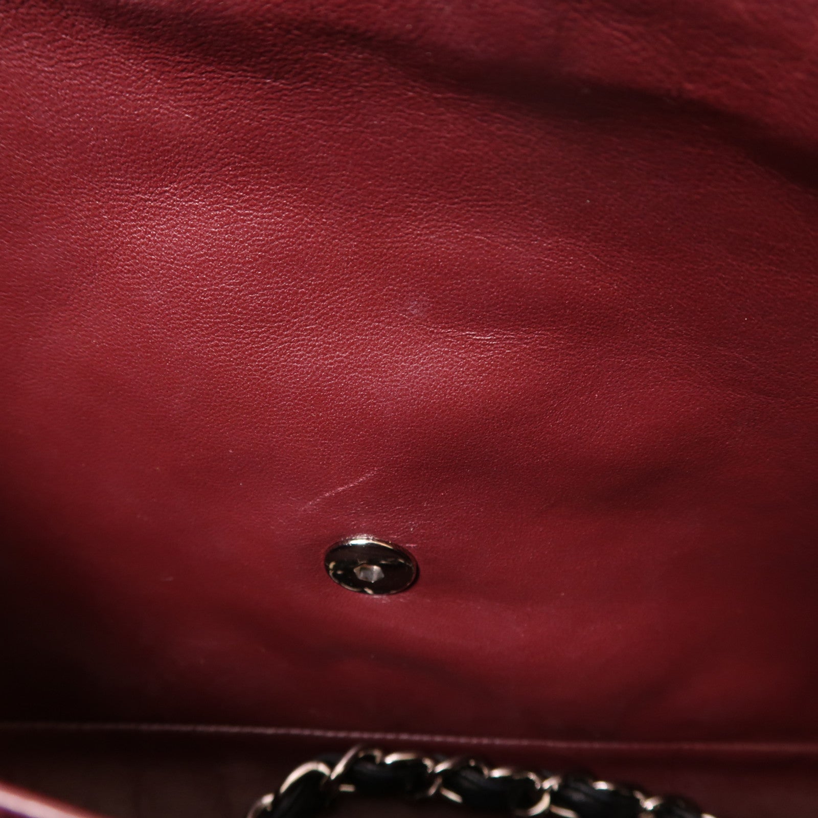 CHANEL 牛皮皮革Large Classic銀扣鏈帶肩背袋