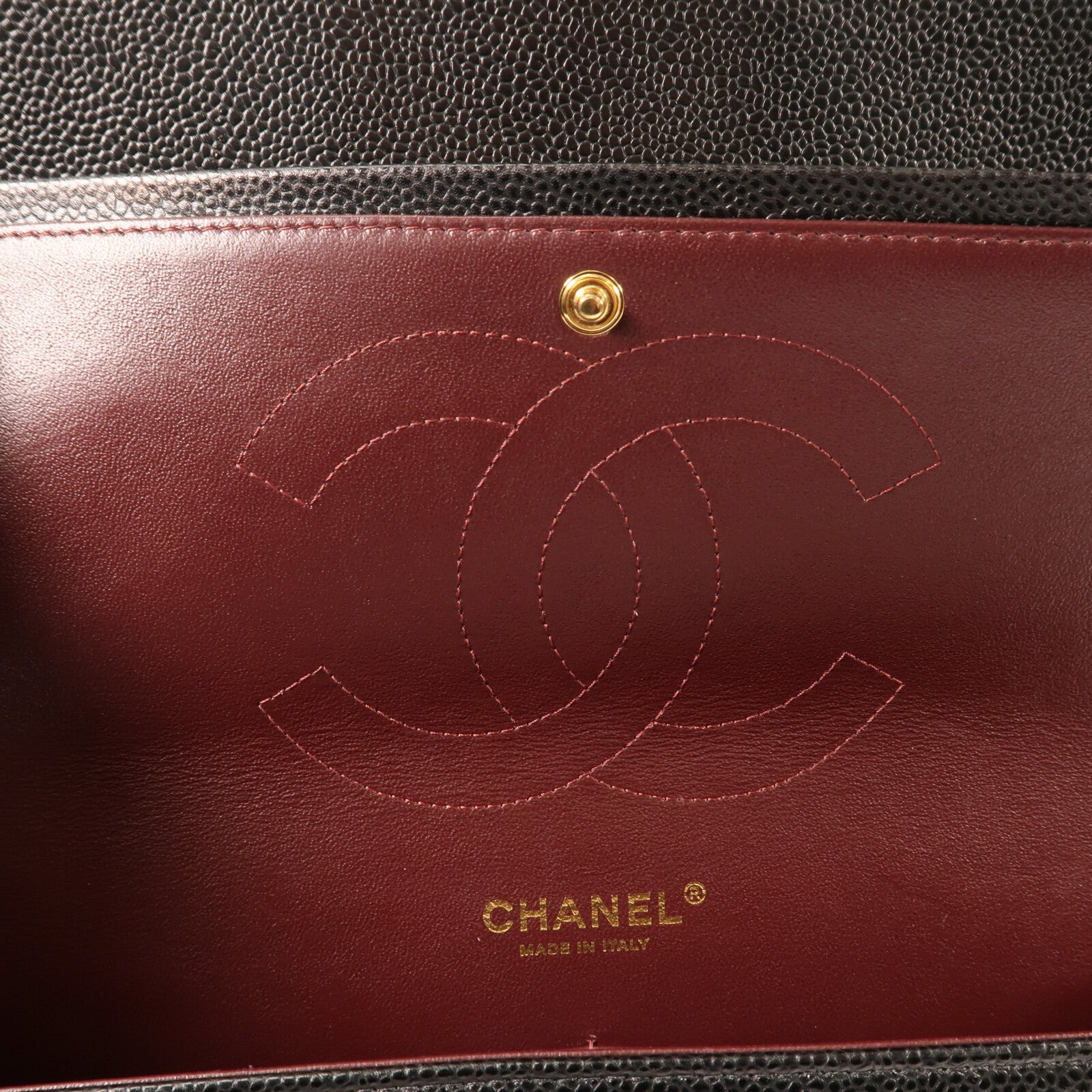 CHANEL 牛皮皮革Large Classic金扣鏈帶肩背袋