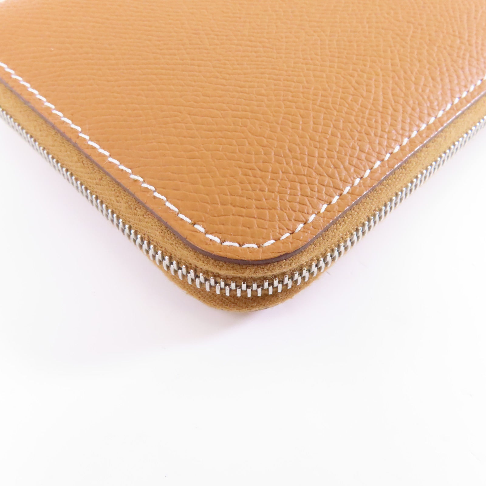 HERMES Epsom皮革Silk In Compact Wallet銀扣錢包啡色