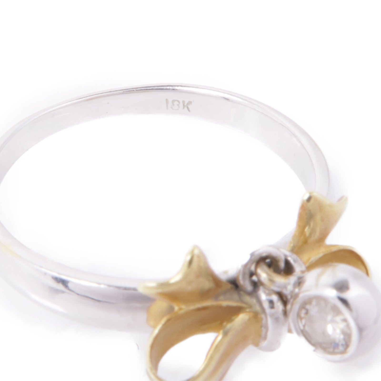 JEWELRY Diamond Ring 18K White Gold/Yellow Gold US#5