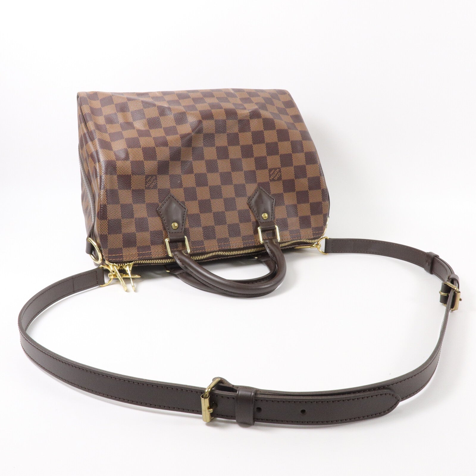 LOUIS VUITTON Damier Speedy Bandouliere 30手挽肩背兩用袋