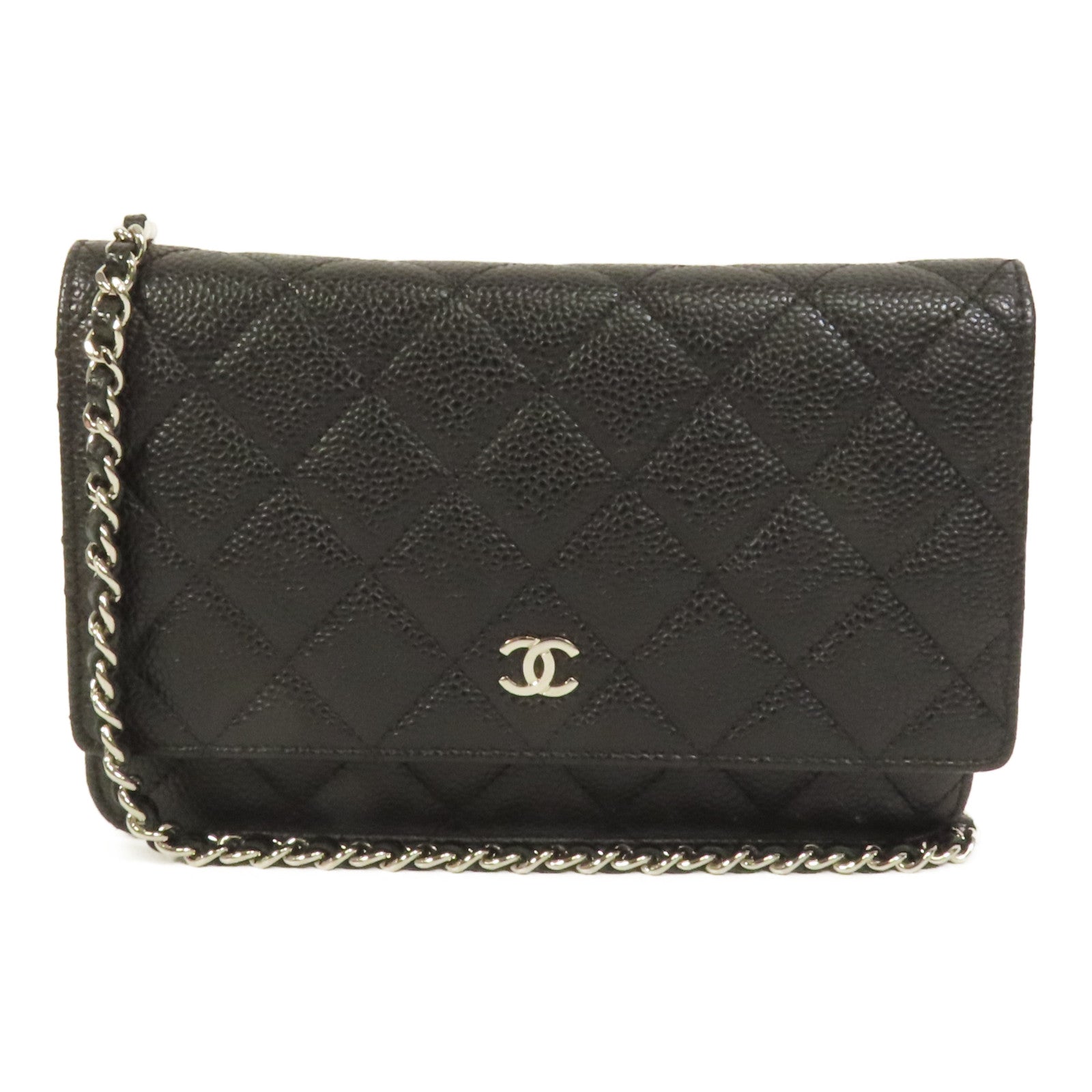 CHANEL 牛皮皮革WOC Wallet On Chain銀扣鏈帶肩背袋