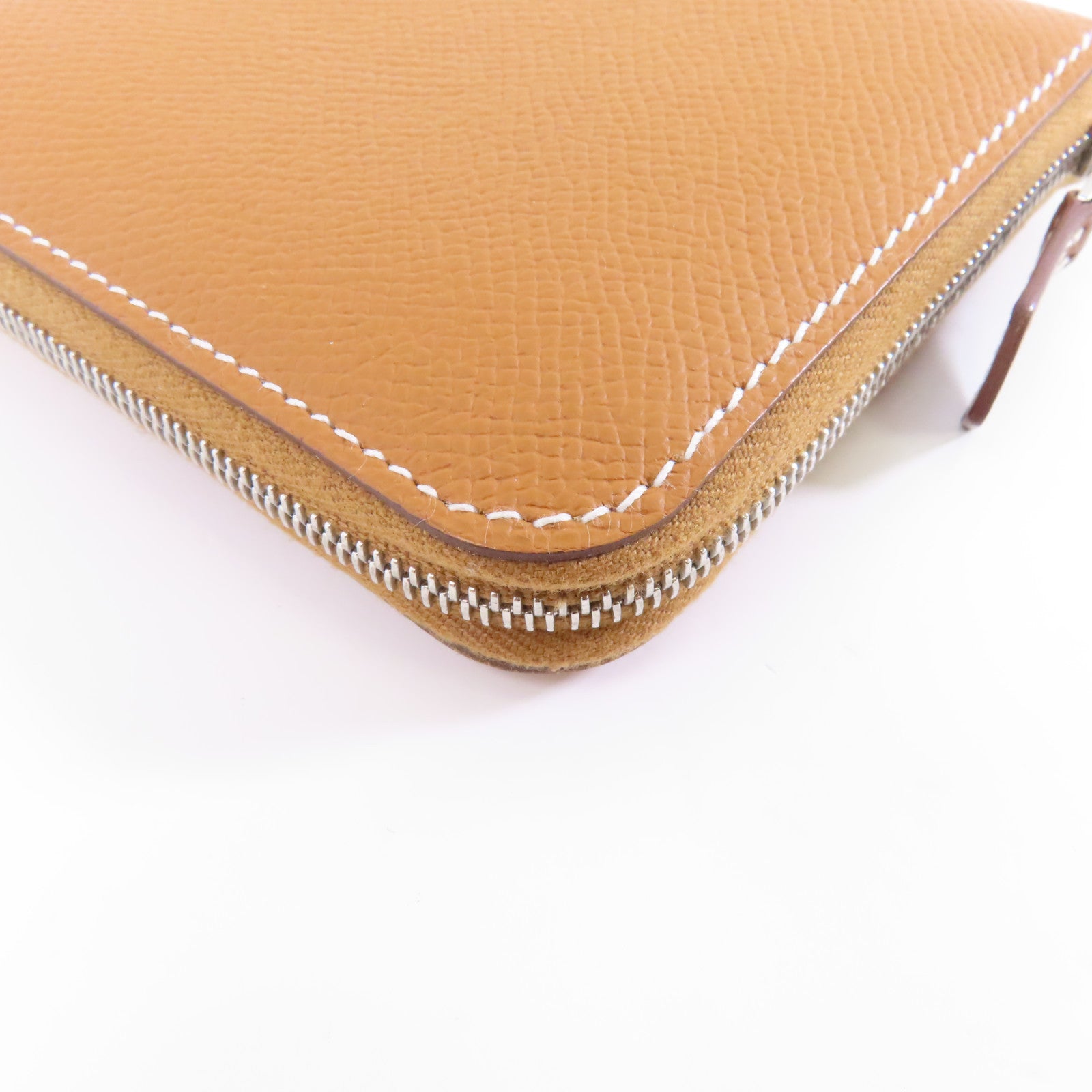 HERMES Epsom皮革Silk In Compact Wallet銀扣錢包啡色