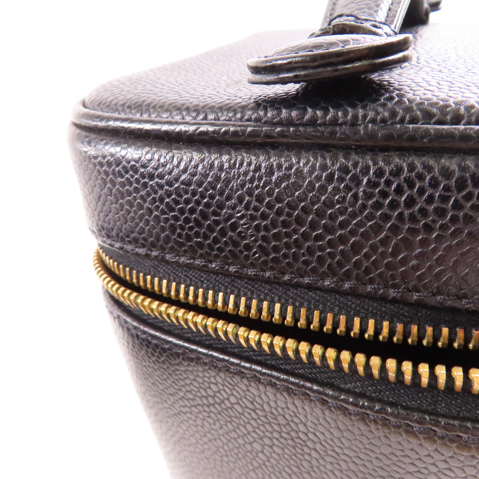 CHANEL 牛皮皮革Vanity金扣手挽袋